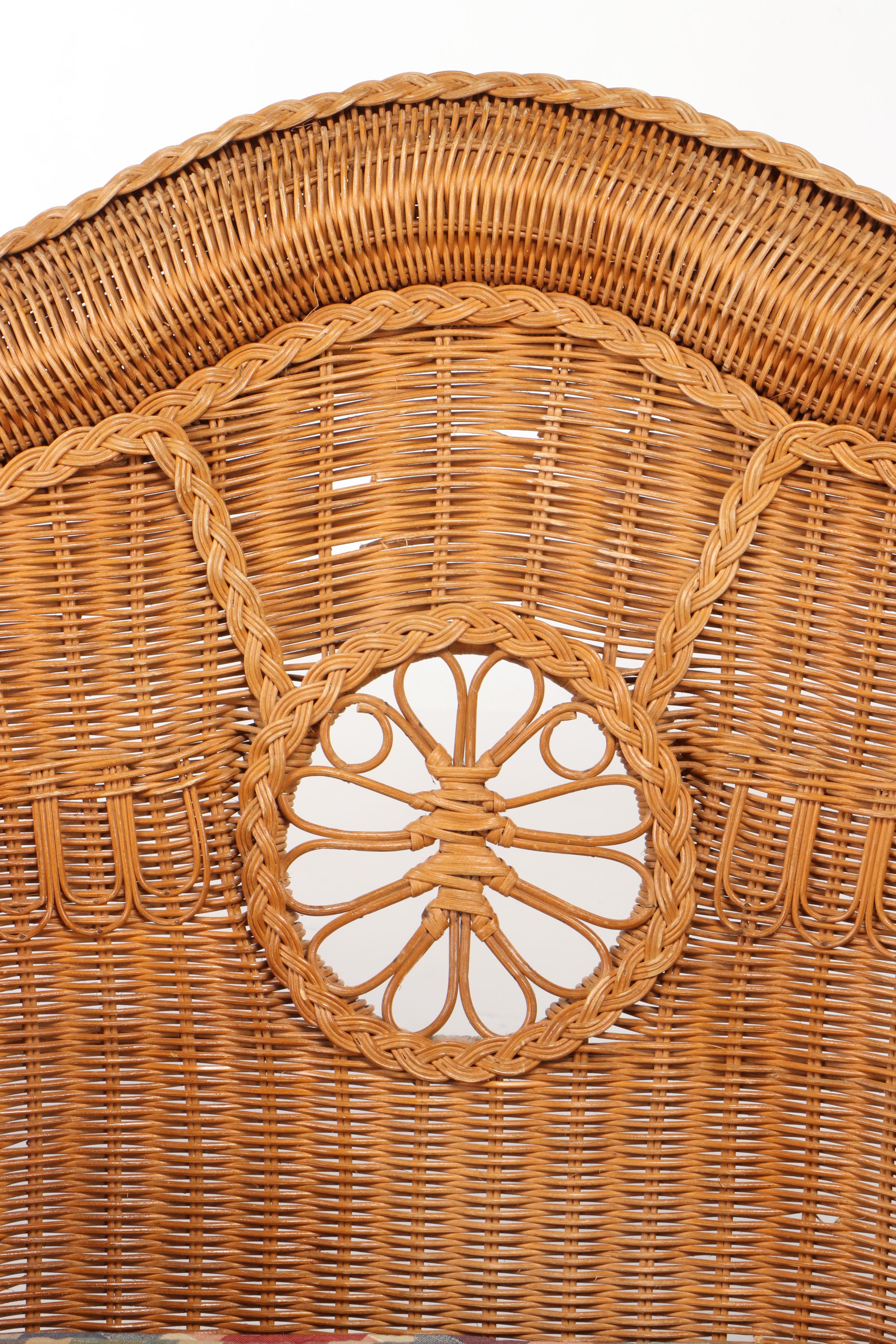 Pair of Ralph Lauren Oversized Wicker Patio Armchairs