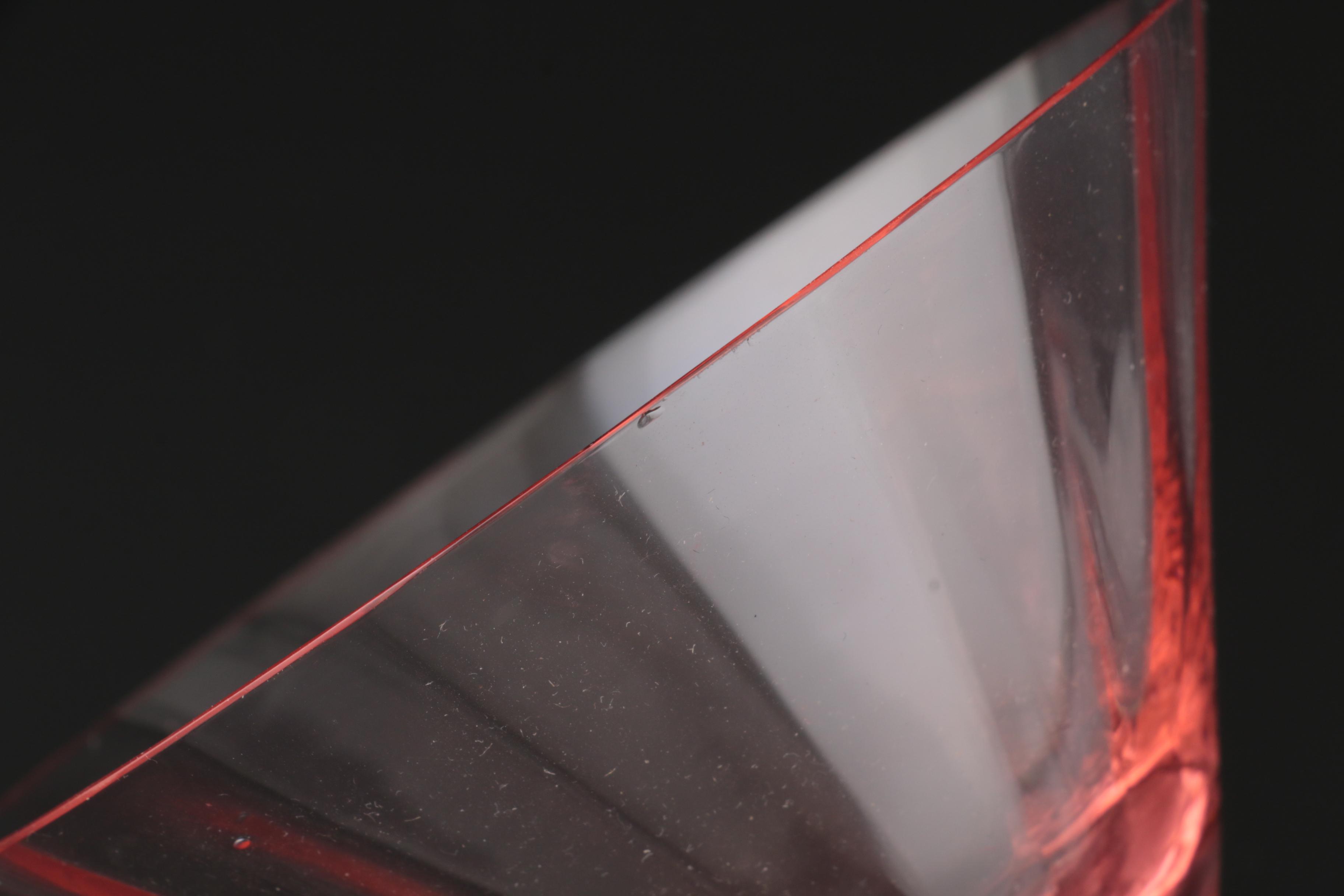 Pink Glass Short Stem Martini Glasses, Set of Six