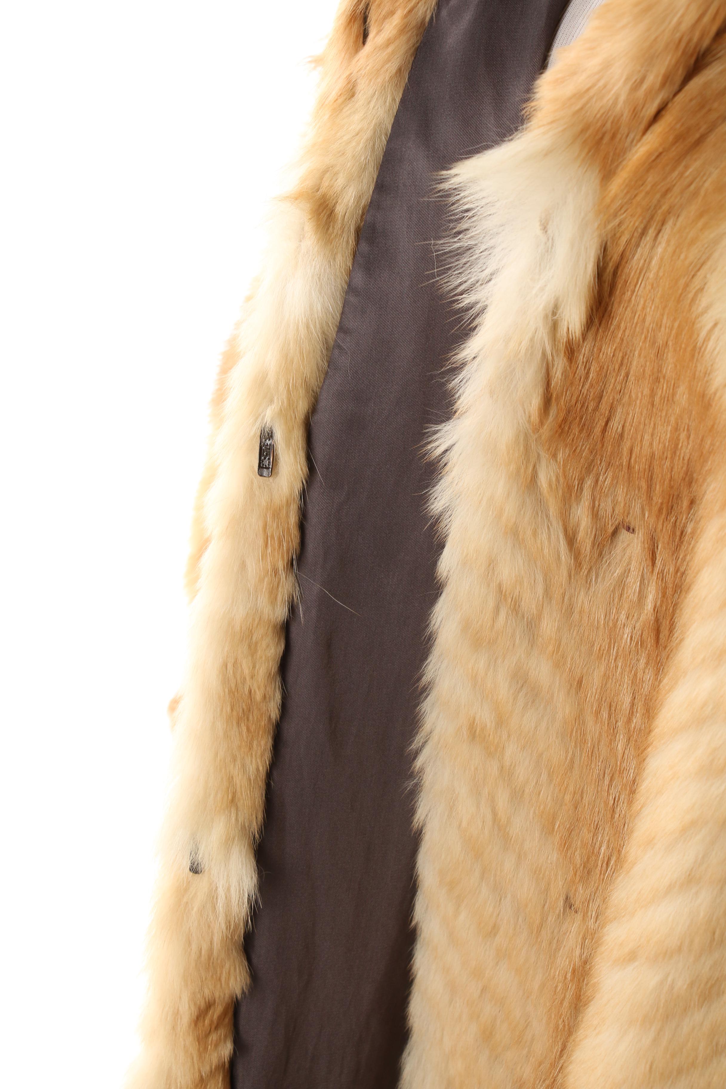Herringbone Mountain Goat Fur Coat with Echter Pelz Geprüfte Qualität Label