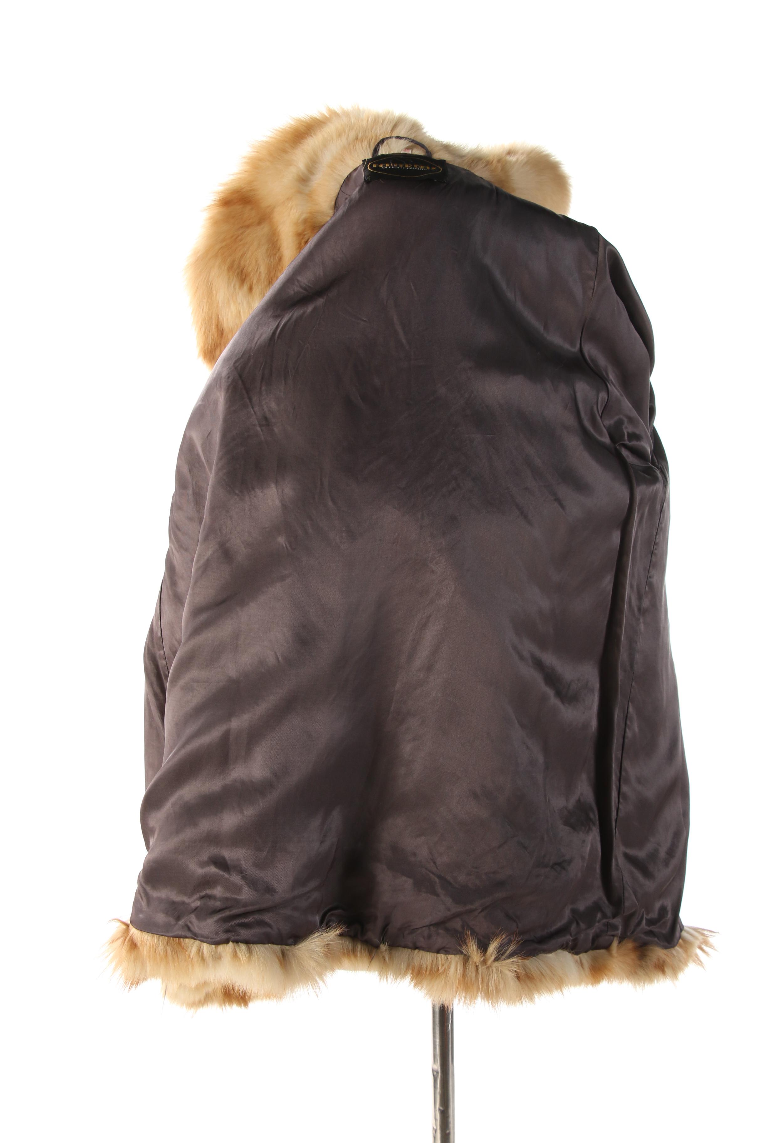 Herringbone Mountain Goat Fur Coat with Echter Pelz Geprüfte Qualität Label