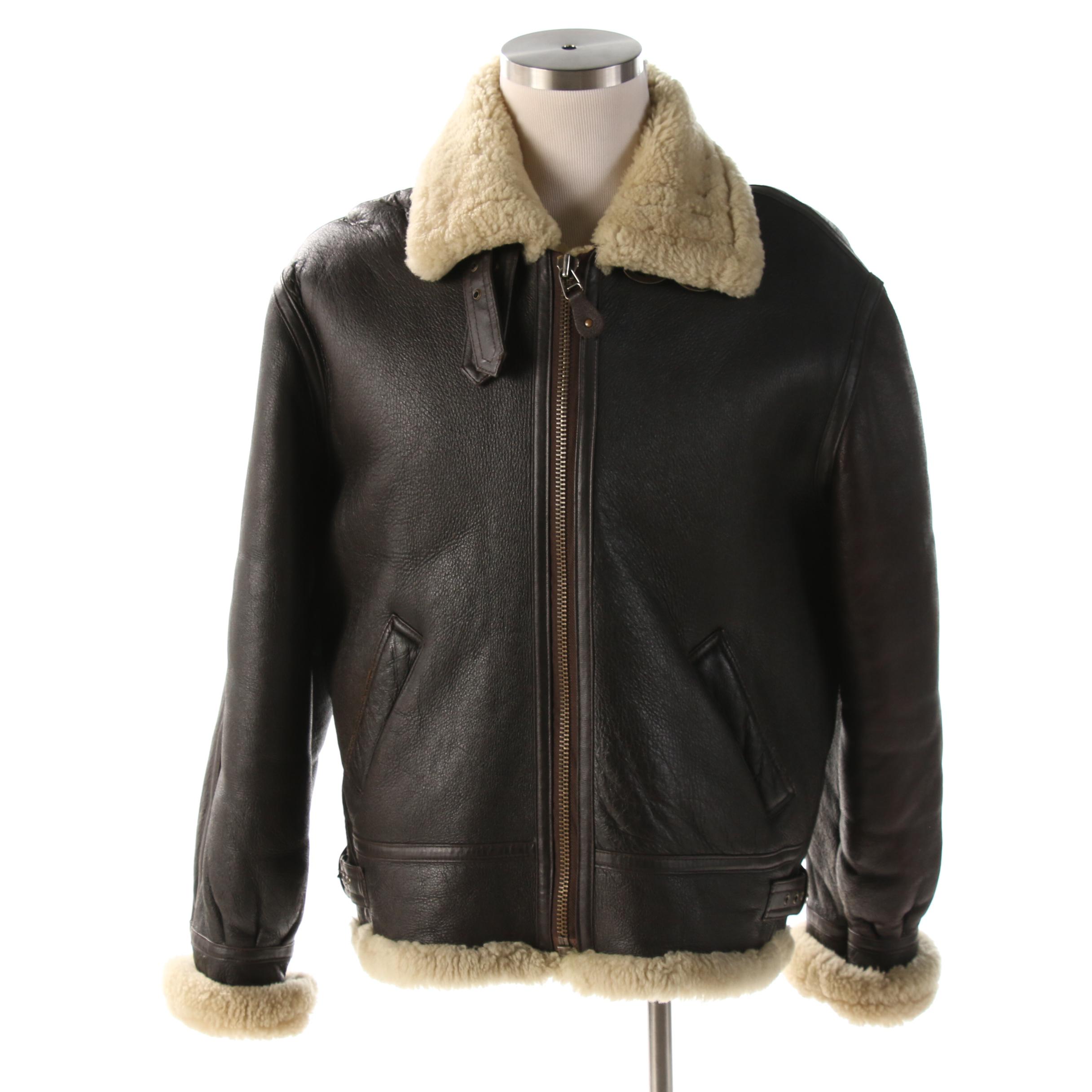 Fedeless Military Type B-3 Dark Brown Shearling Flight Jacket