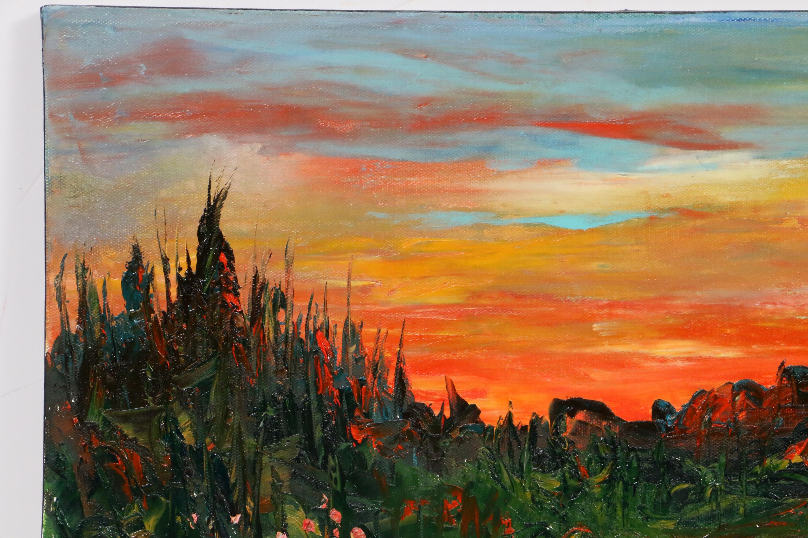 Farshad Lanjani Marsh Landscape Oil Painting, 2017