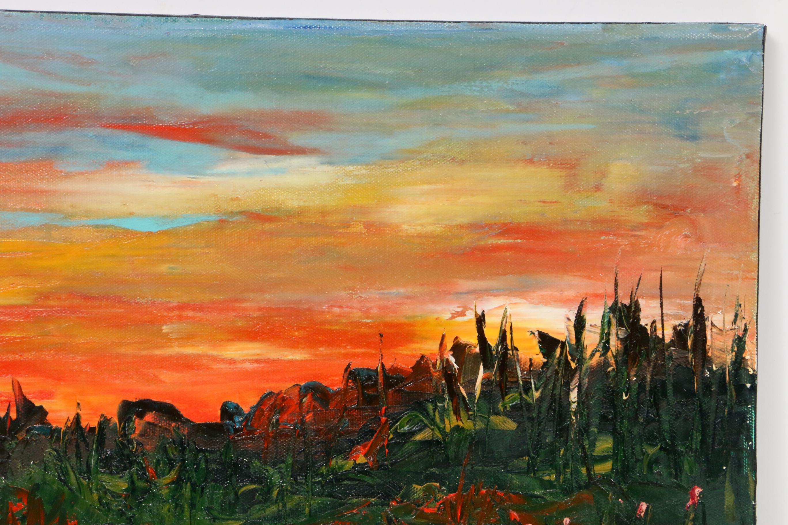 Farshad Lanjani Marsh Landscape Oil Painting, 2017