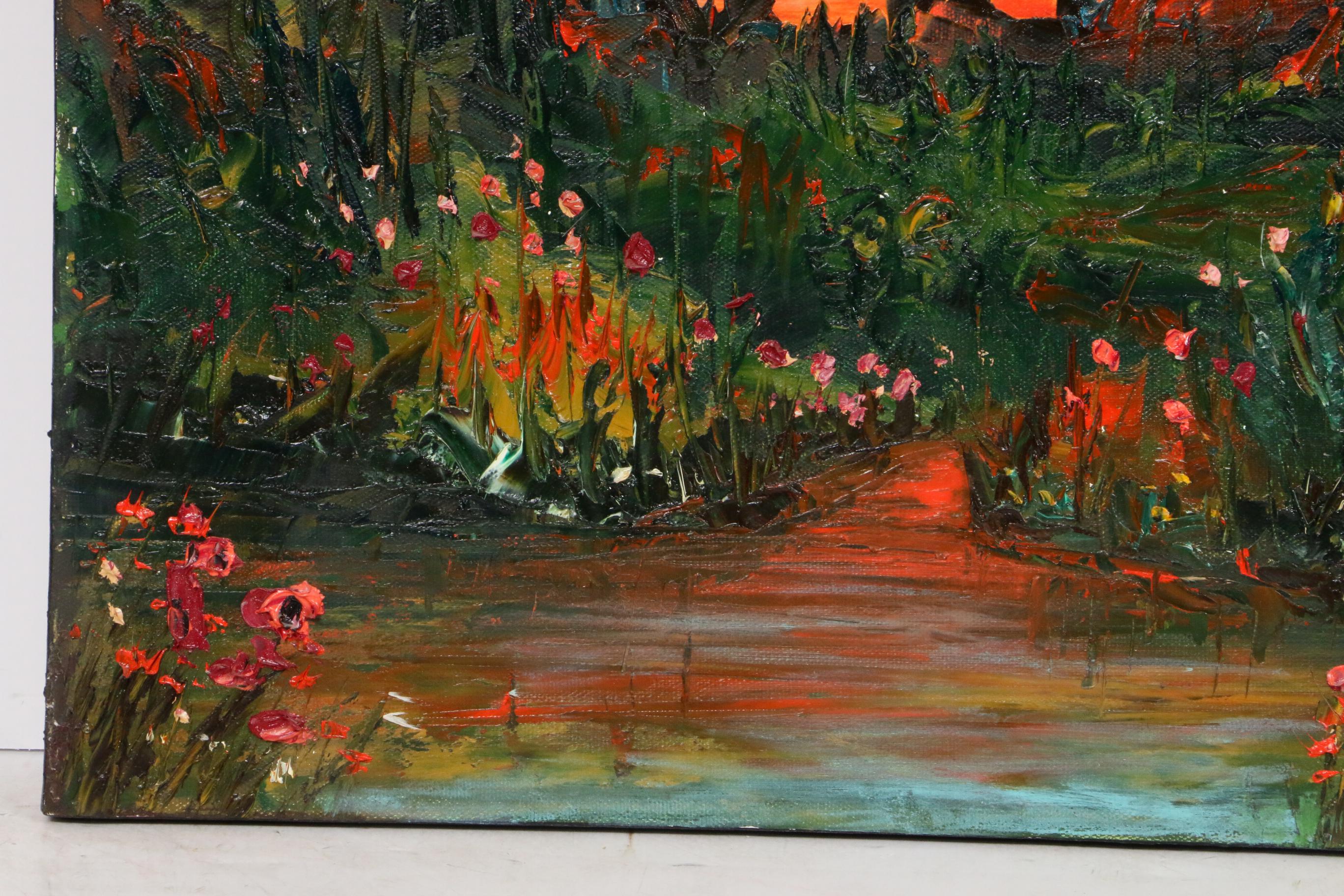 Farshad Lanjani Marsh Landscape Oil Painting, 2017