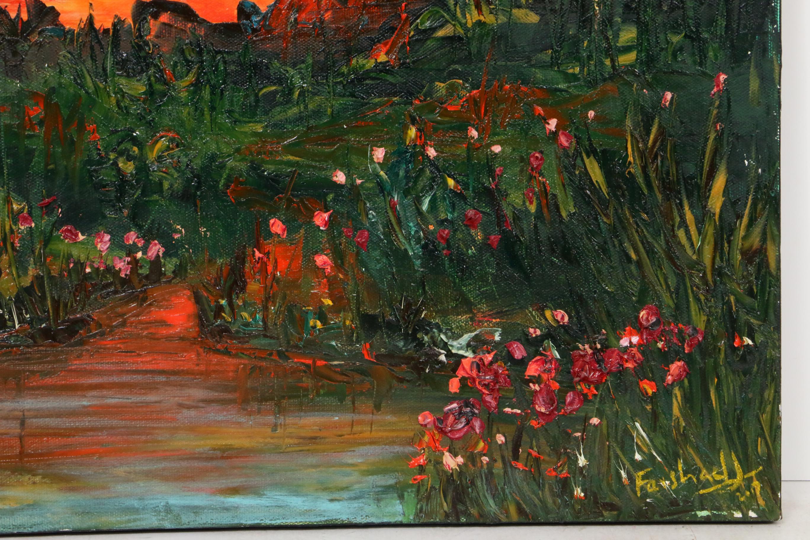 Farshad Lanjani Marsh Landscape Oil Painting, 2017