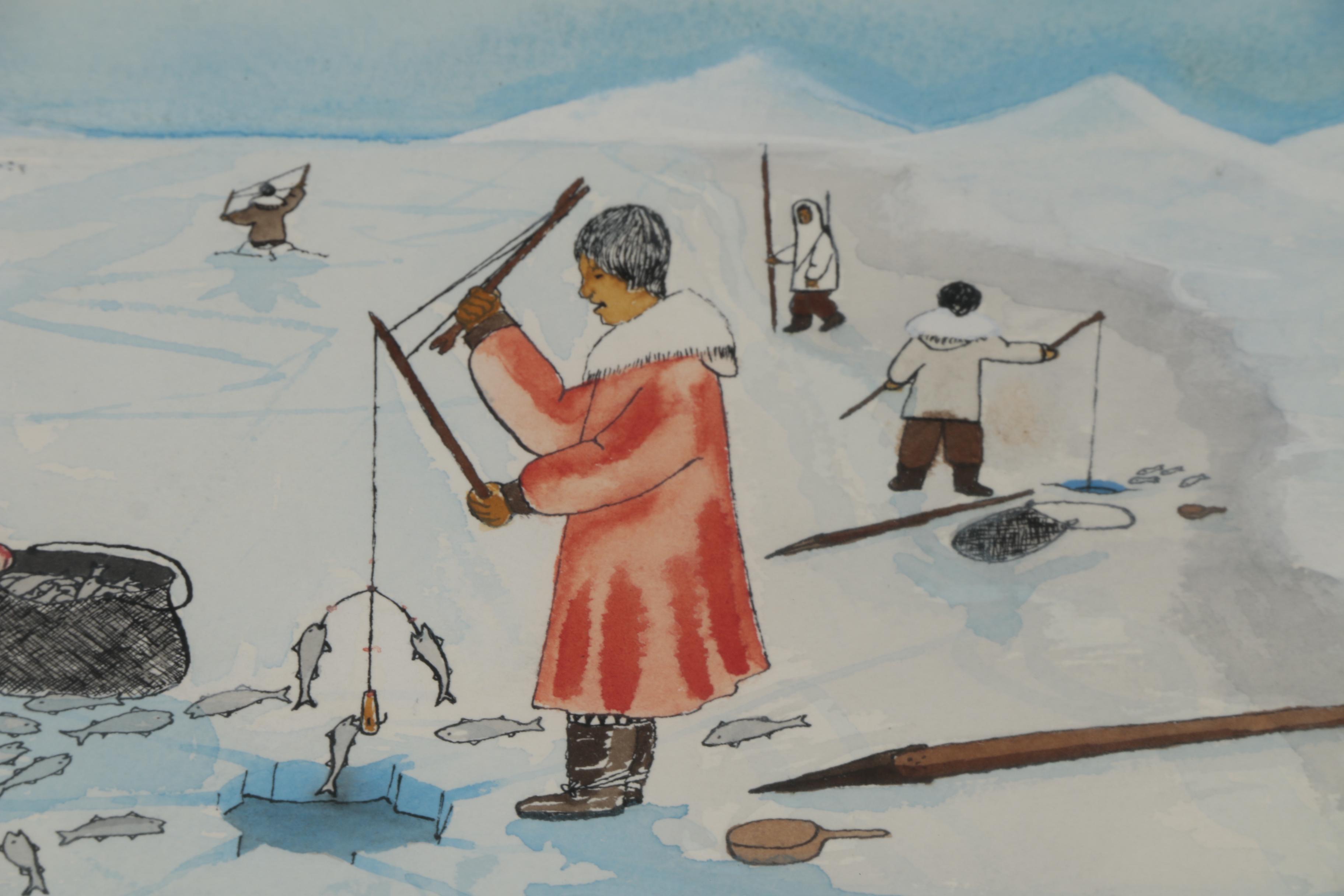 Ken Lisbourne Watercolor Painting "Tomeod Fishing"