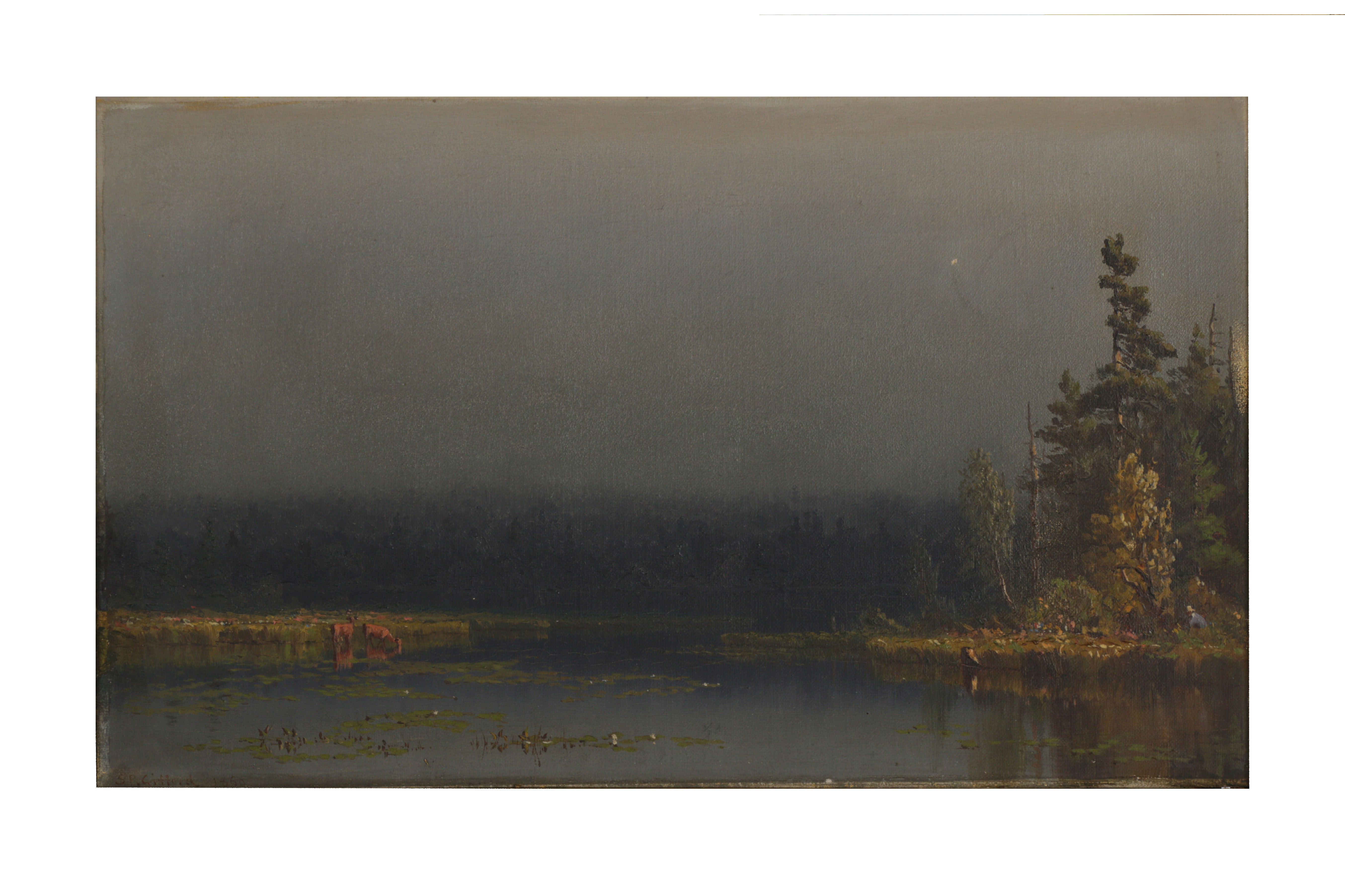 Sanford Gifford Oil Painting of Luminist Landscape, 1860