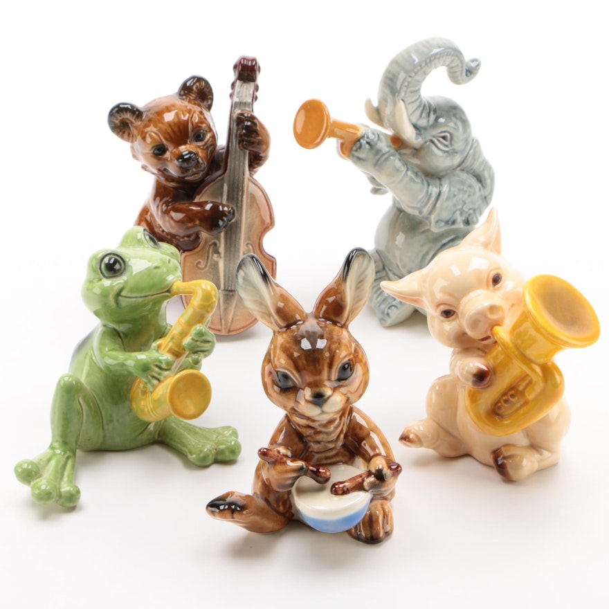 Goebel Porcelain Figurines of Animals Playing Instruments, 1979–1991
