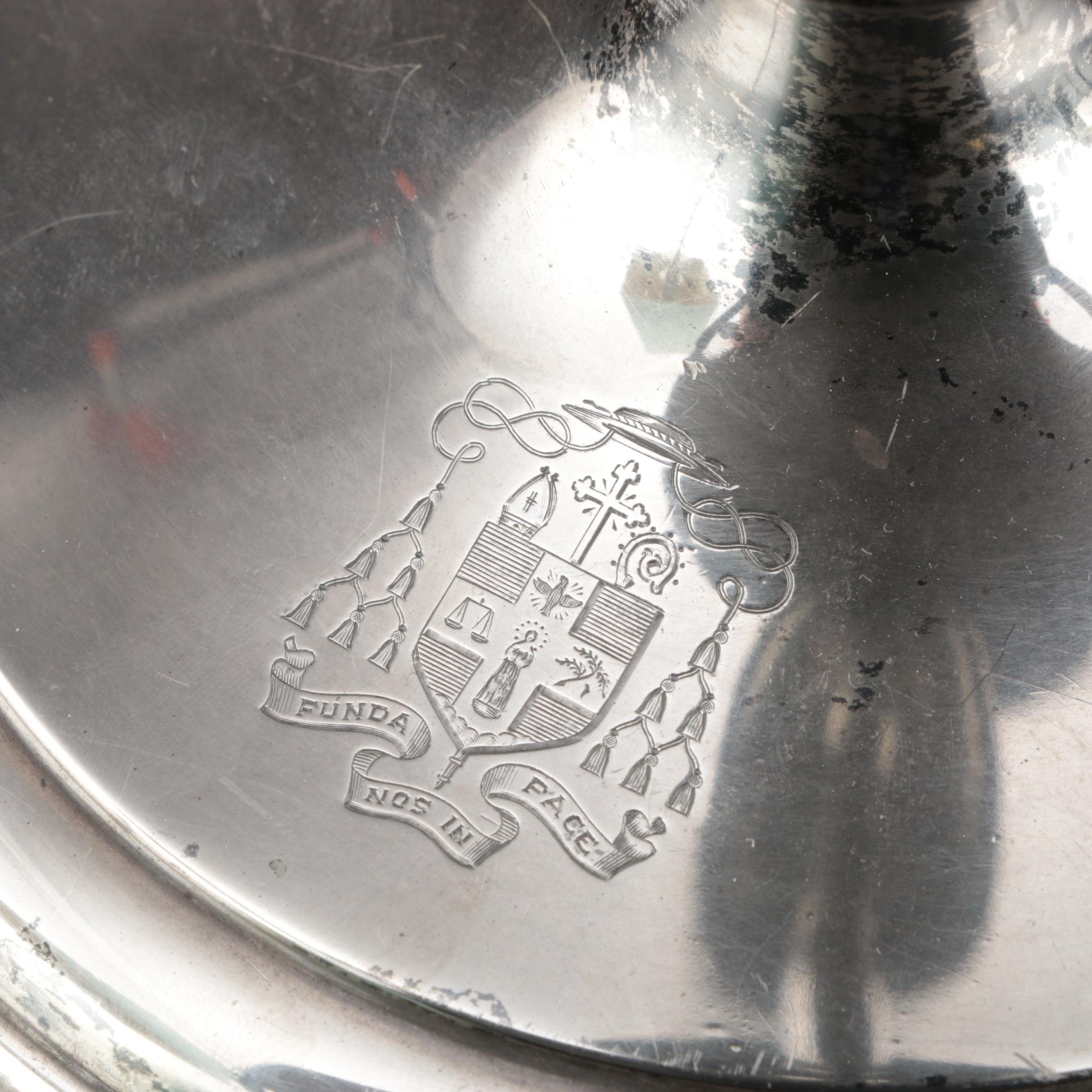 Tiffany & Co. Sterling Silver Converted Heraldic Candlestick Lamps