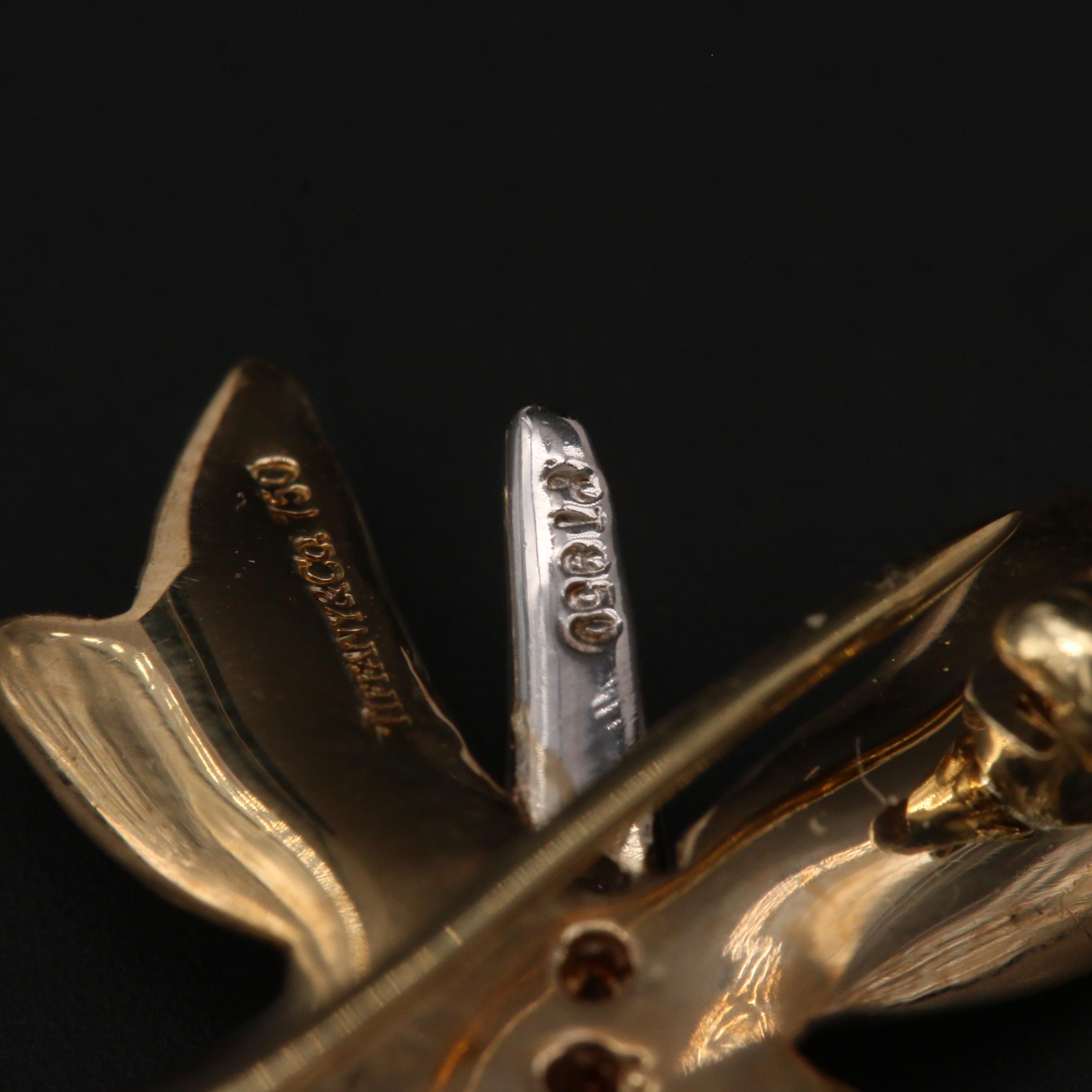 Tiffany & Co. 18K Yellow Gold and Platinum Diamond Butterfly Brooch