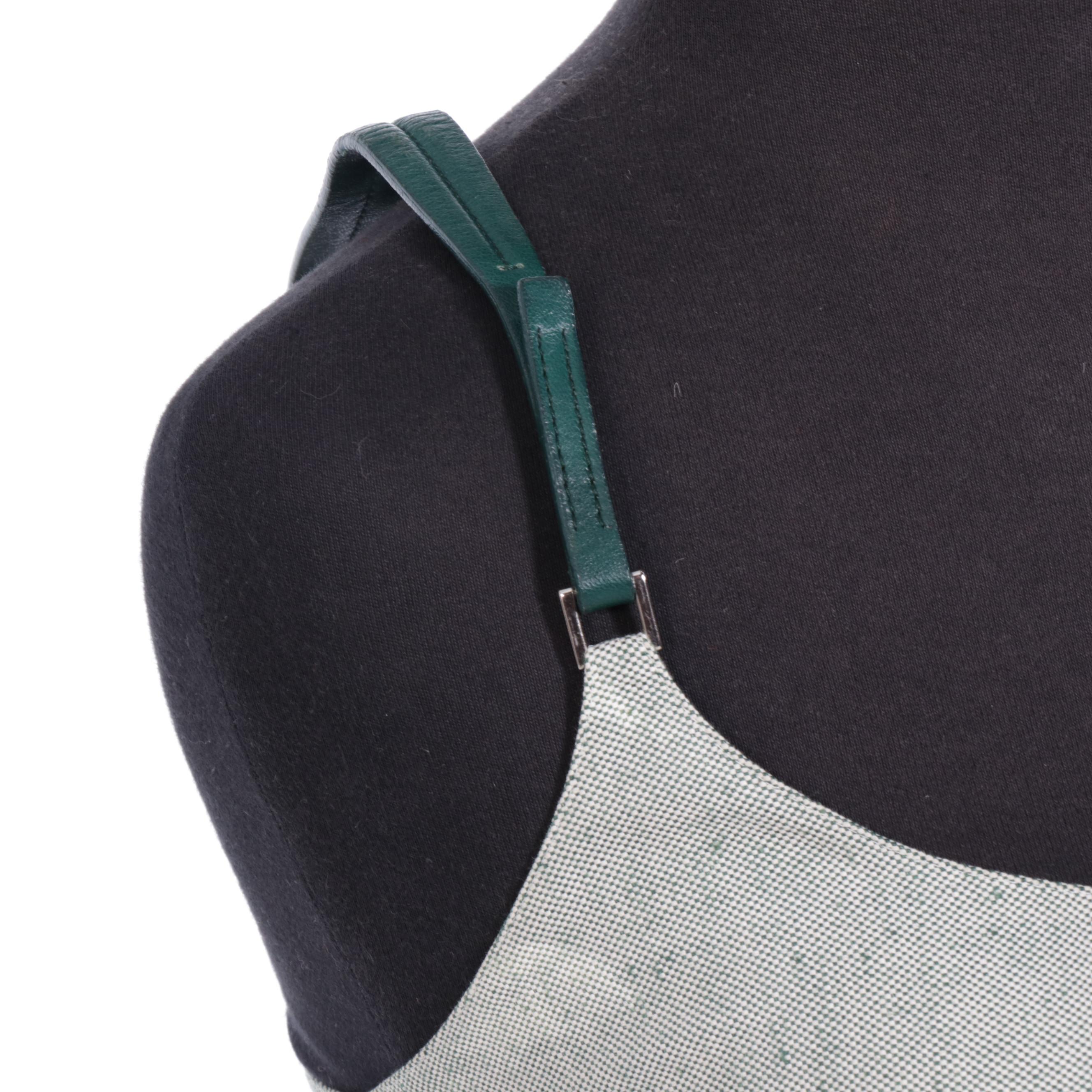 Prada Sleeveless Top with Green Leather Trim