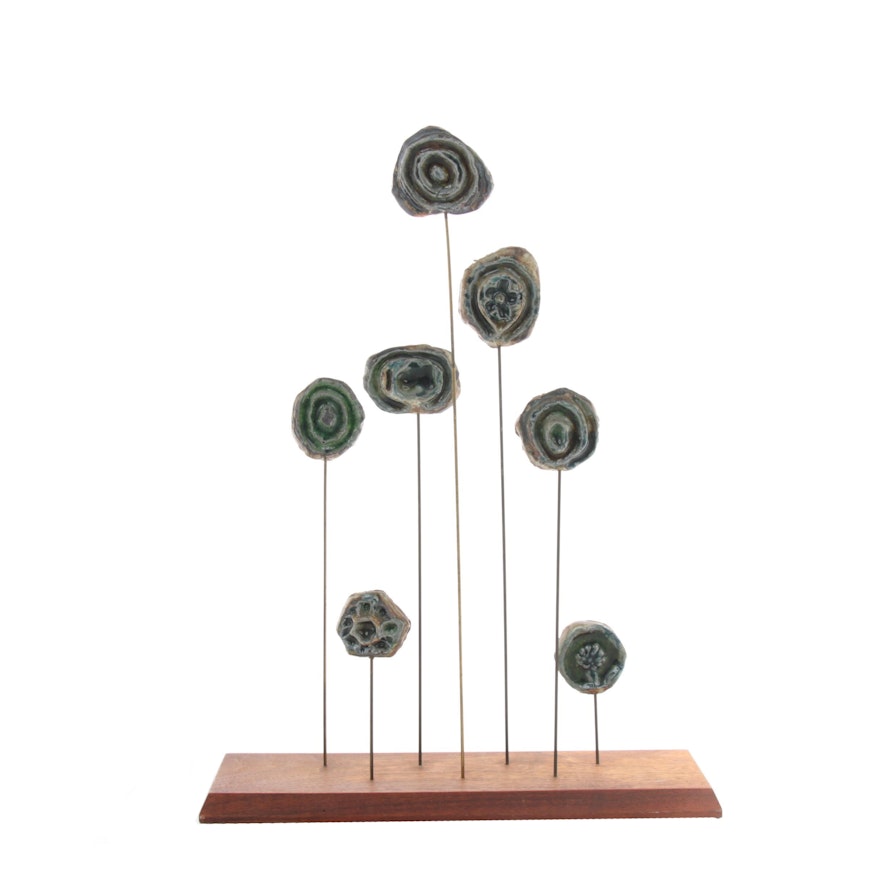 Winifred Cole Stoneware and Metal Kinetic Sculpture