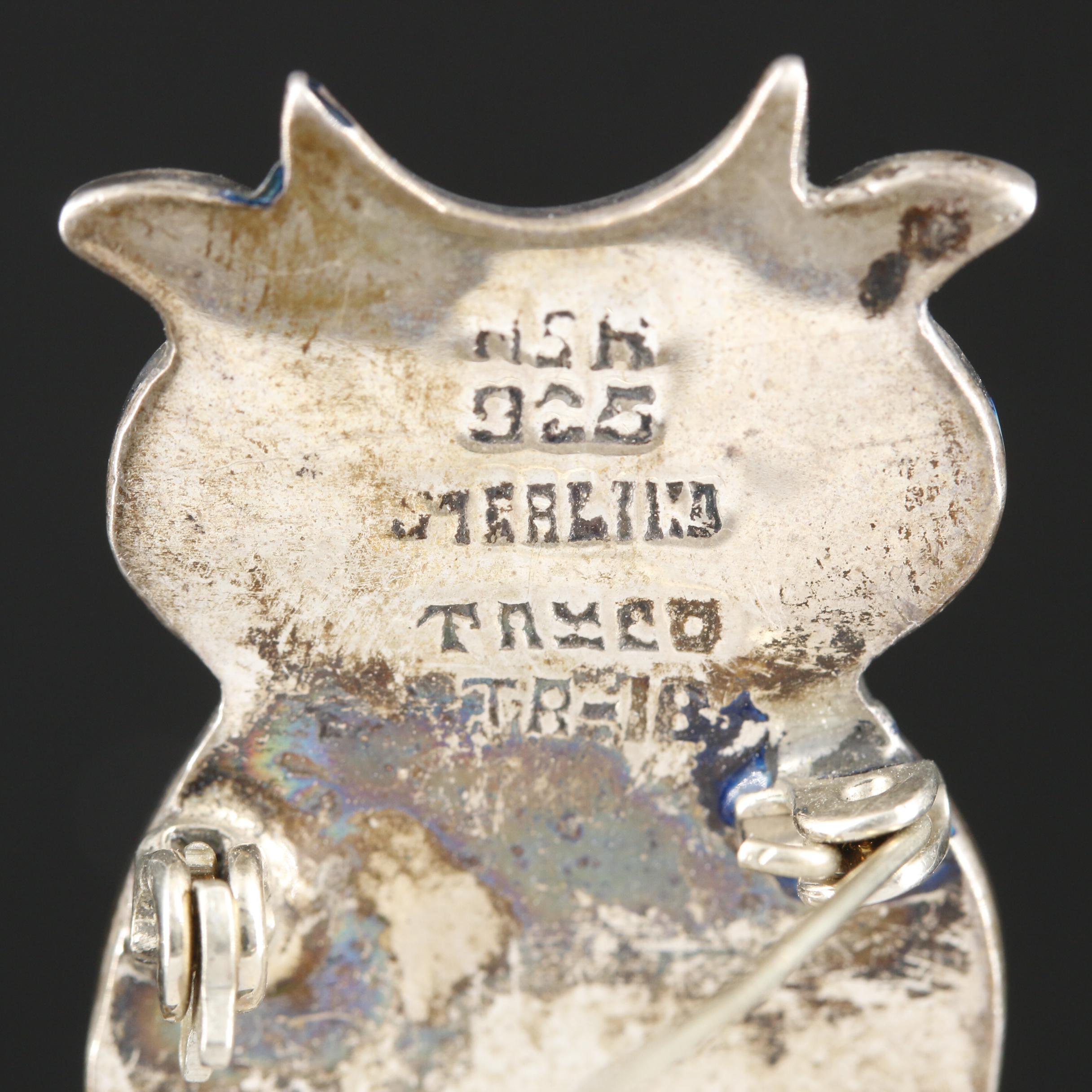 Taxco Sterling Silver Abalone and Enamel Animal Jewelry