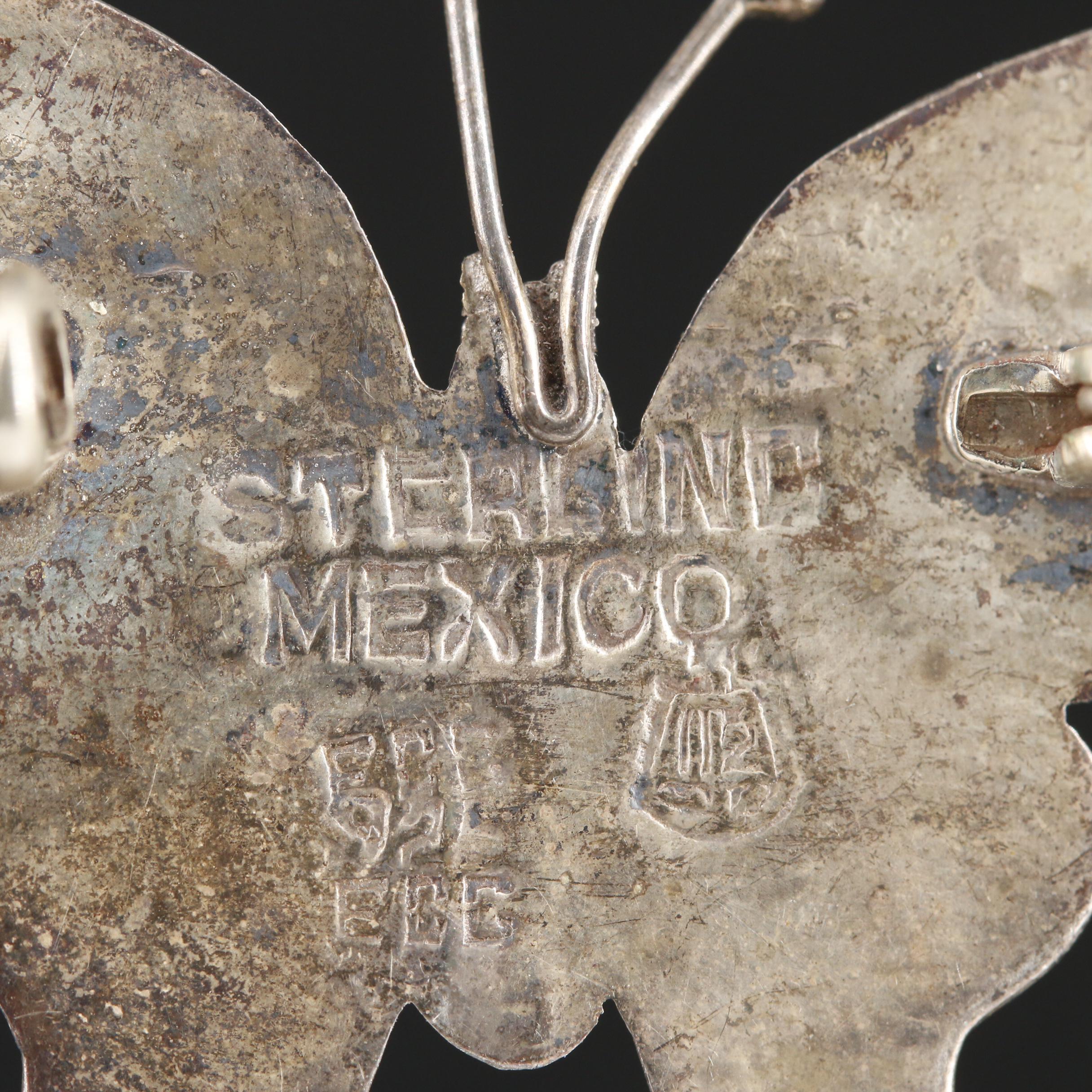 Taxco Sterling Silver Abalone and Enamel Animal Jewelry