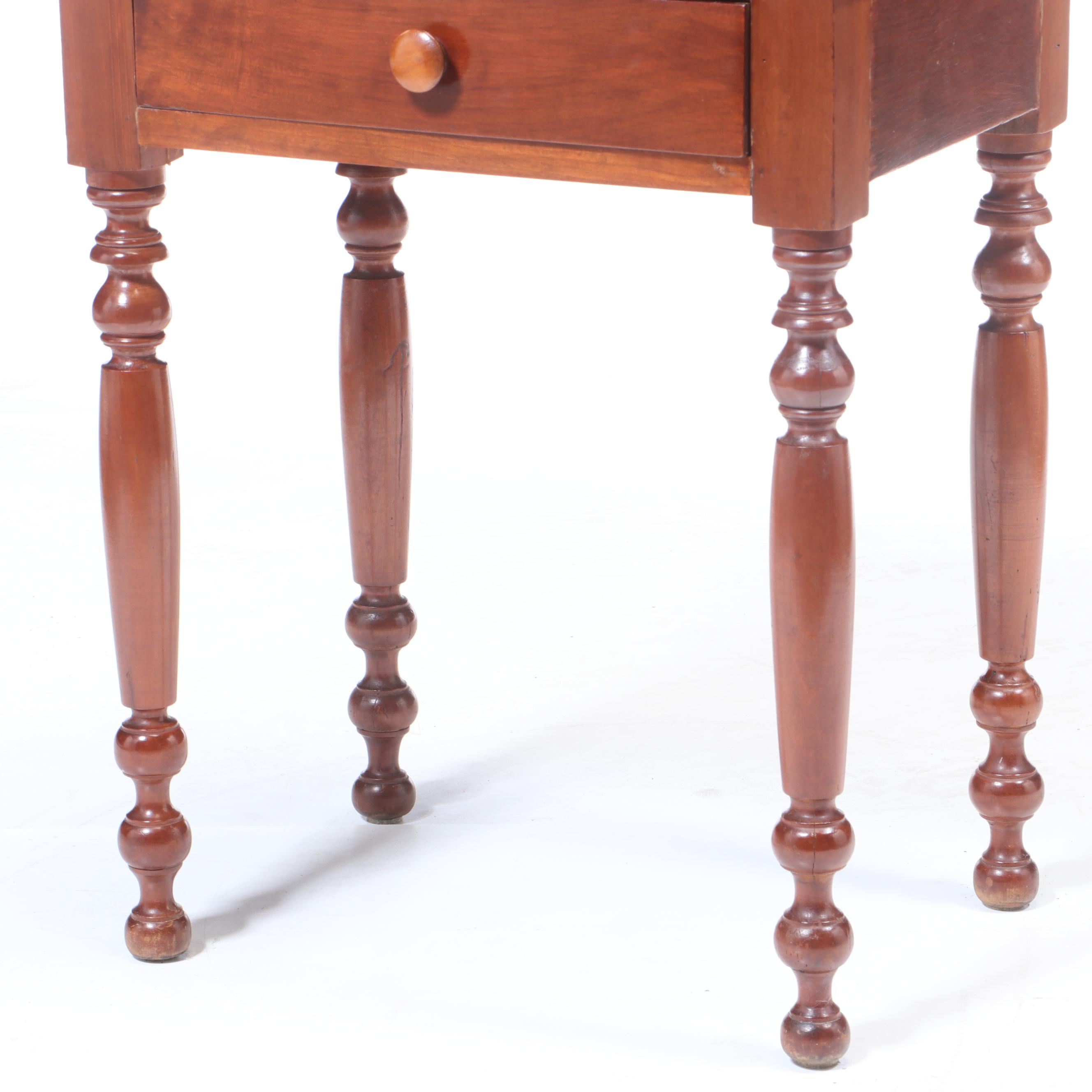 American Primitive One-Drawer Cherry Table, Mid-19th Century