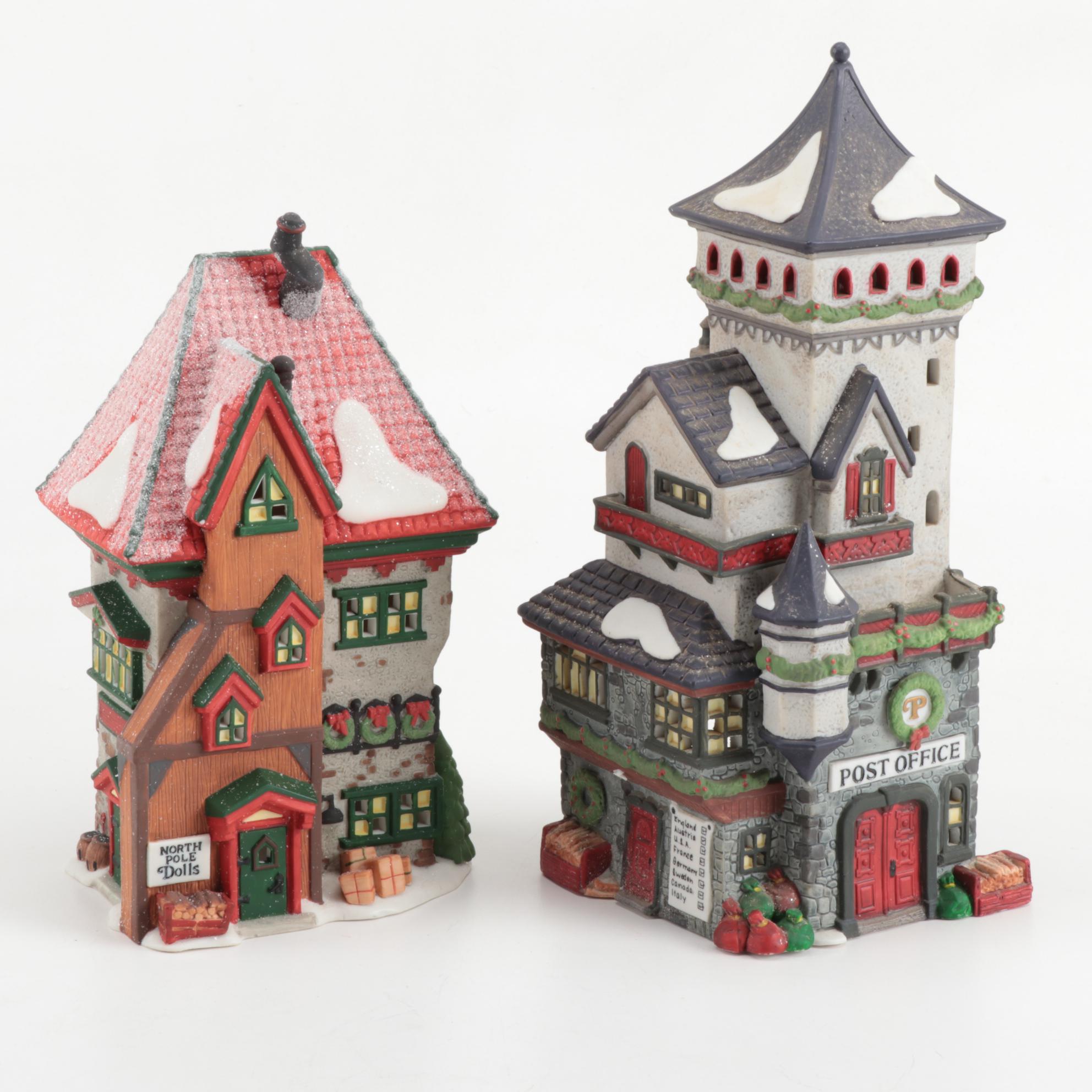 Department 56 "North Pole" Series Buildings with Landscape Accessories