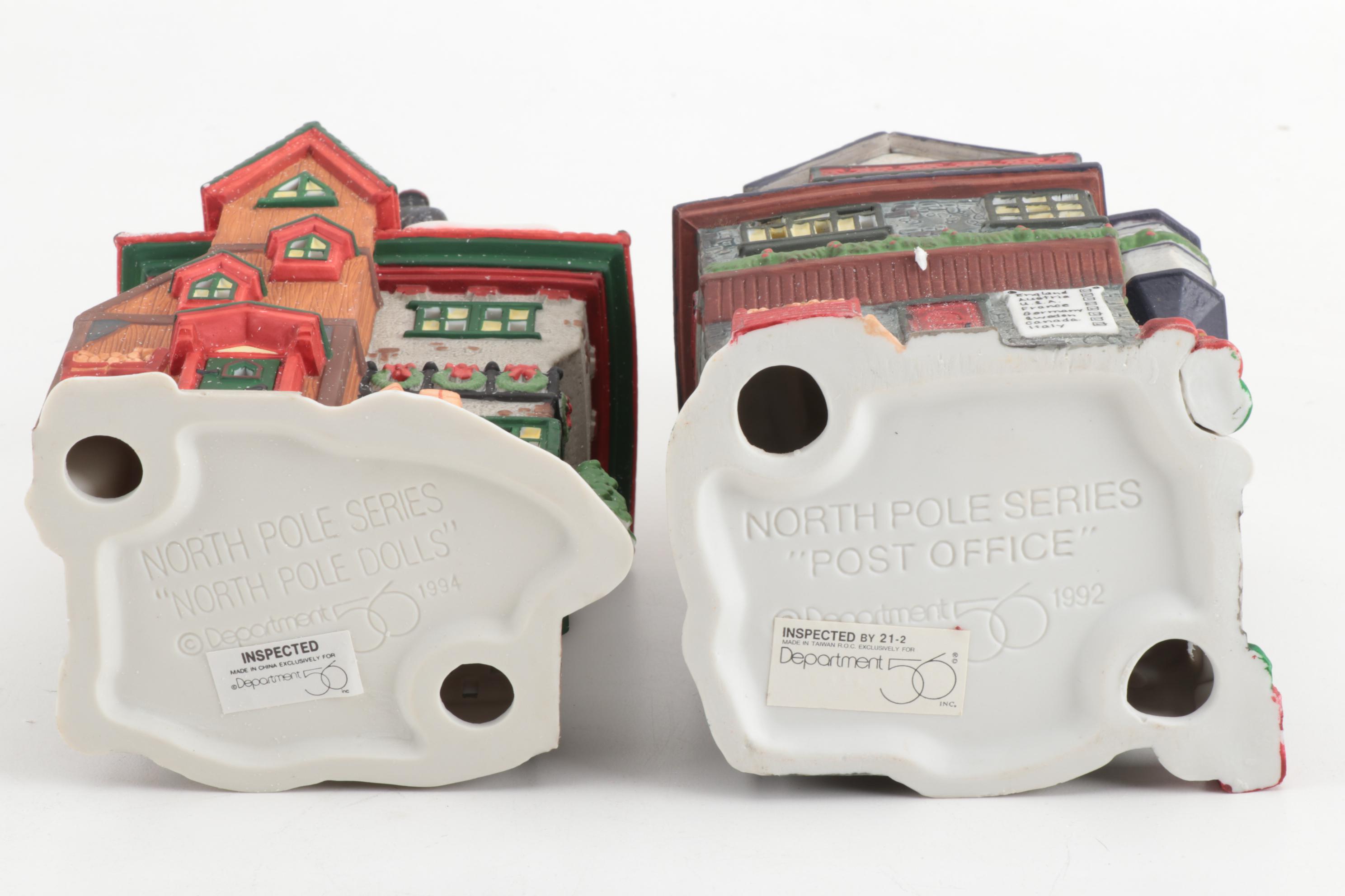 Department 56 "North Pole" Series Buildings with Landscape Accessories