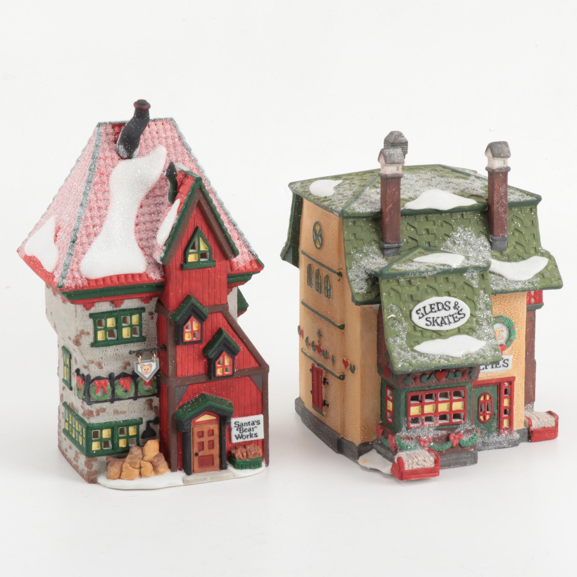 Department 56 "North Pole" Series Buildings with Landscape Accessories