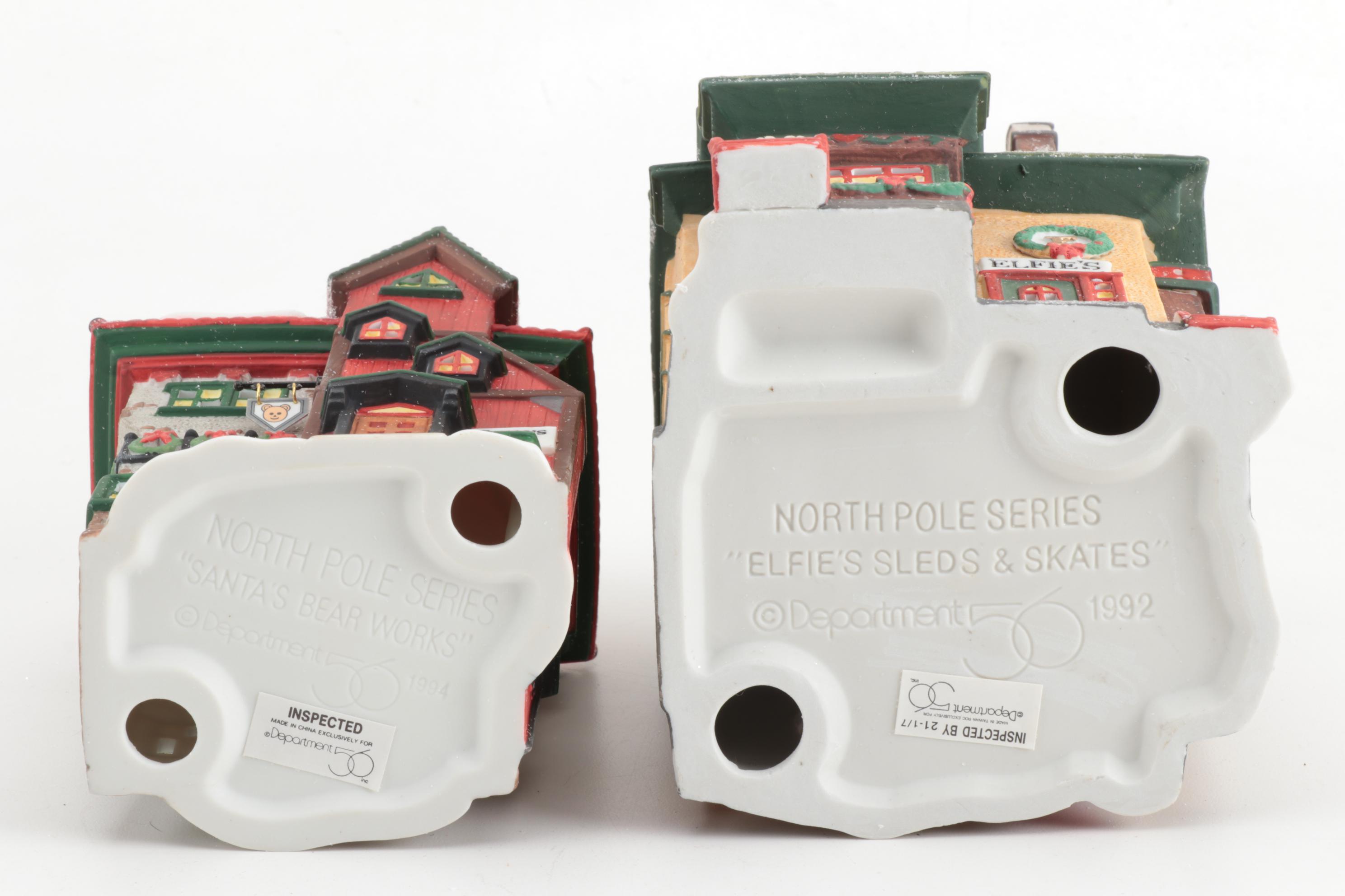 Department 56 "North Pole" Series Buildings with Landscape Accessories