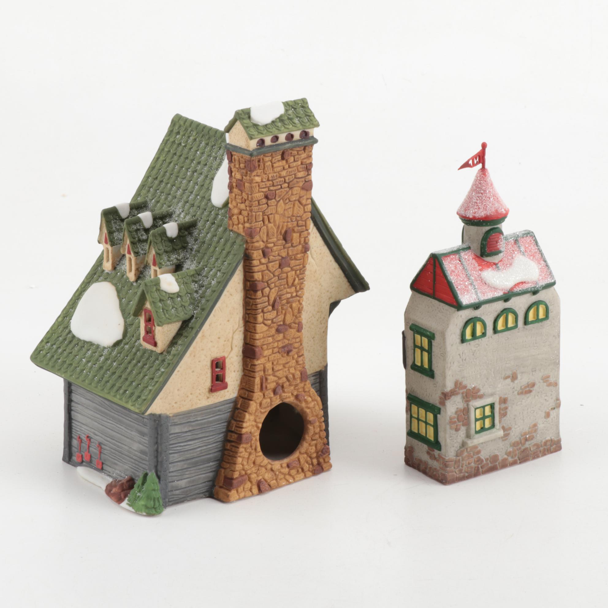 Department 56 "North Pole" Series Buildings with Landscape Accessories