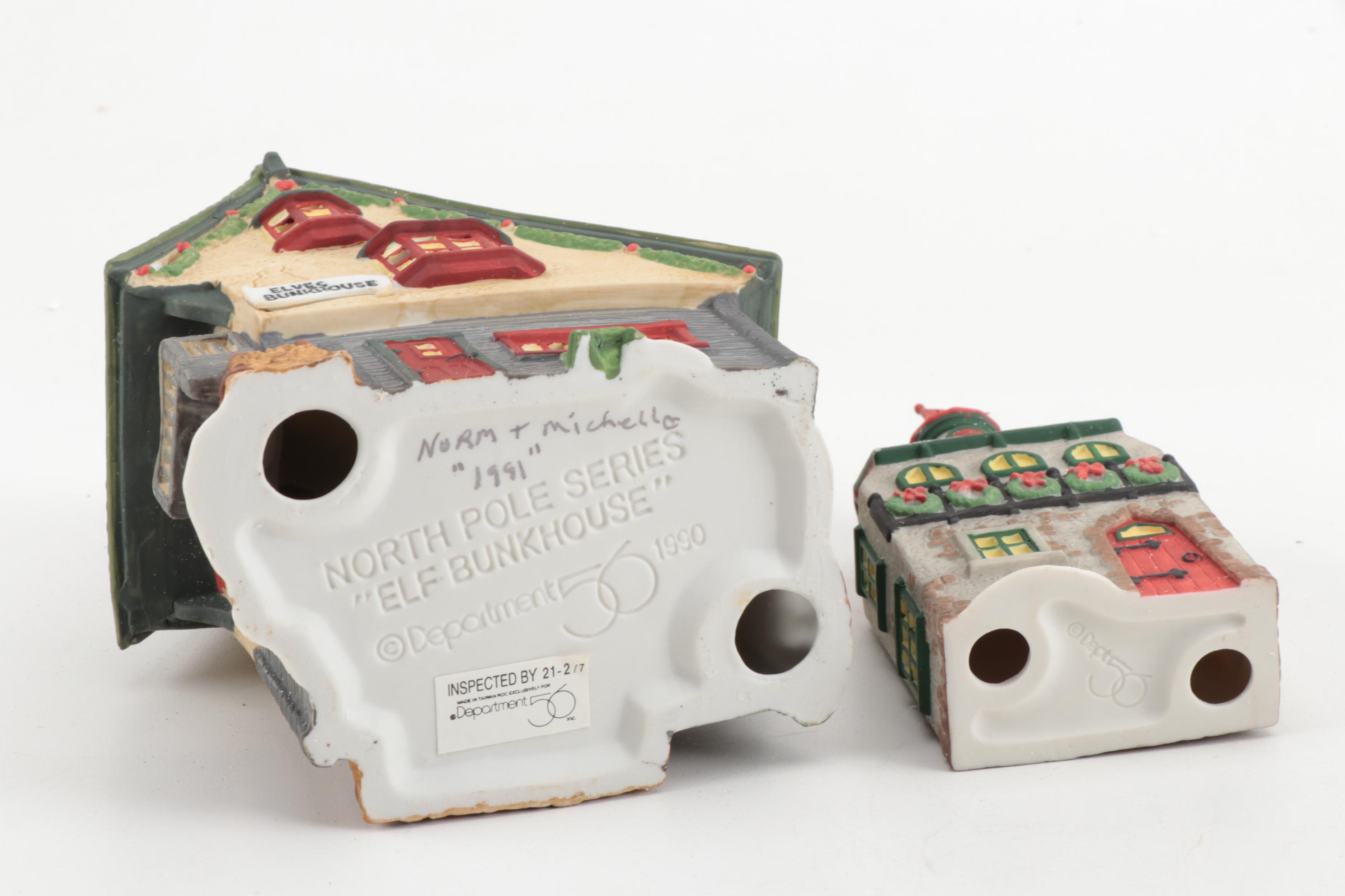 Department 56 "North Pole" Series Buildings with Landscape Accessories