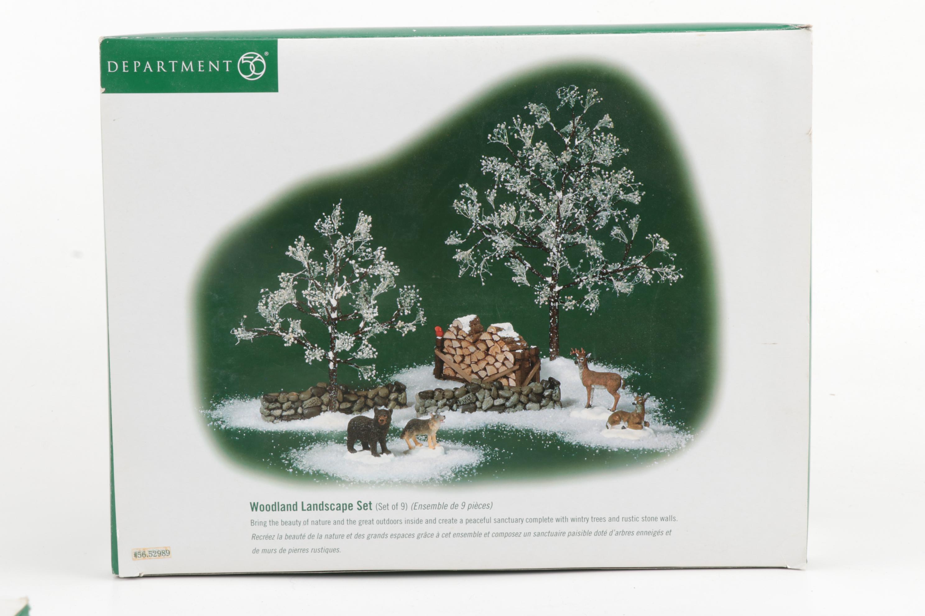 Department 56 "North Pole" Series Buildings with Landscape Accessories