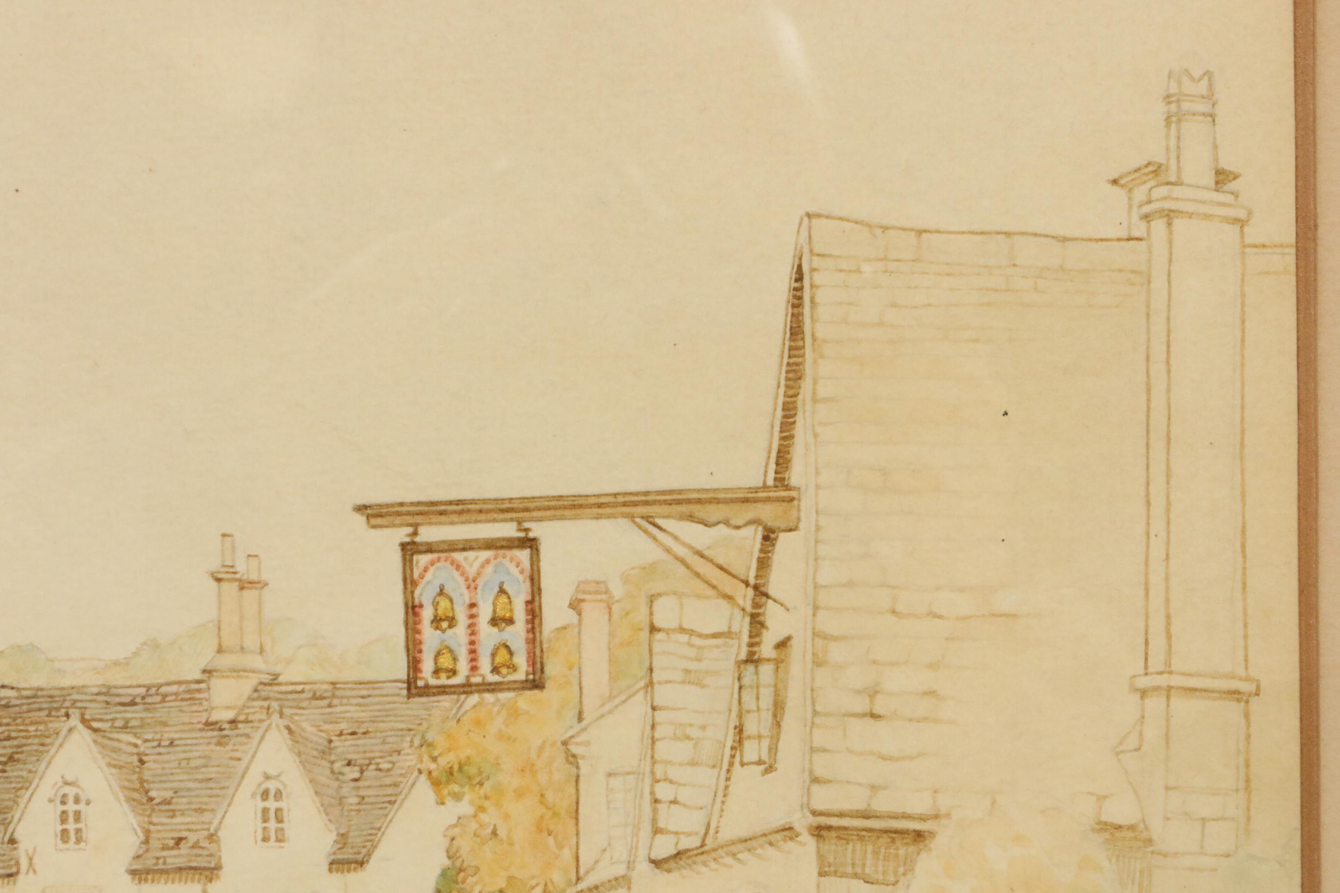 Walter Herbert Allcott Street Scene Watercolor Painting, 20th Century