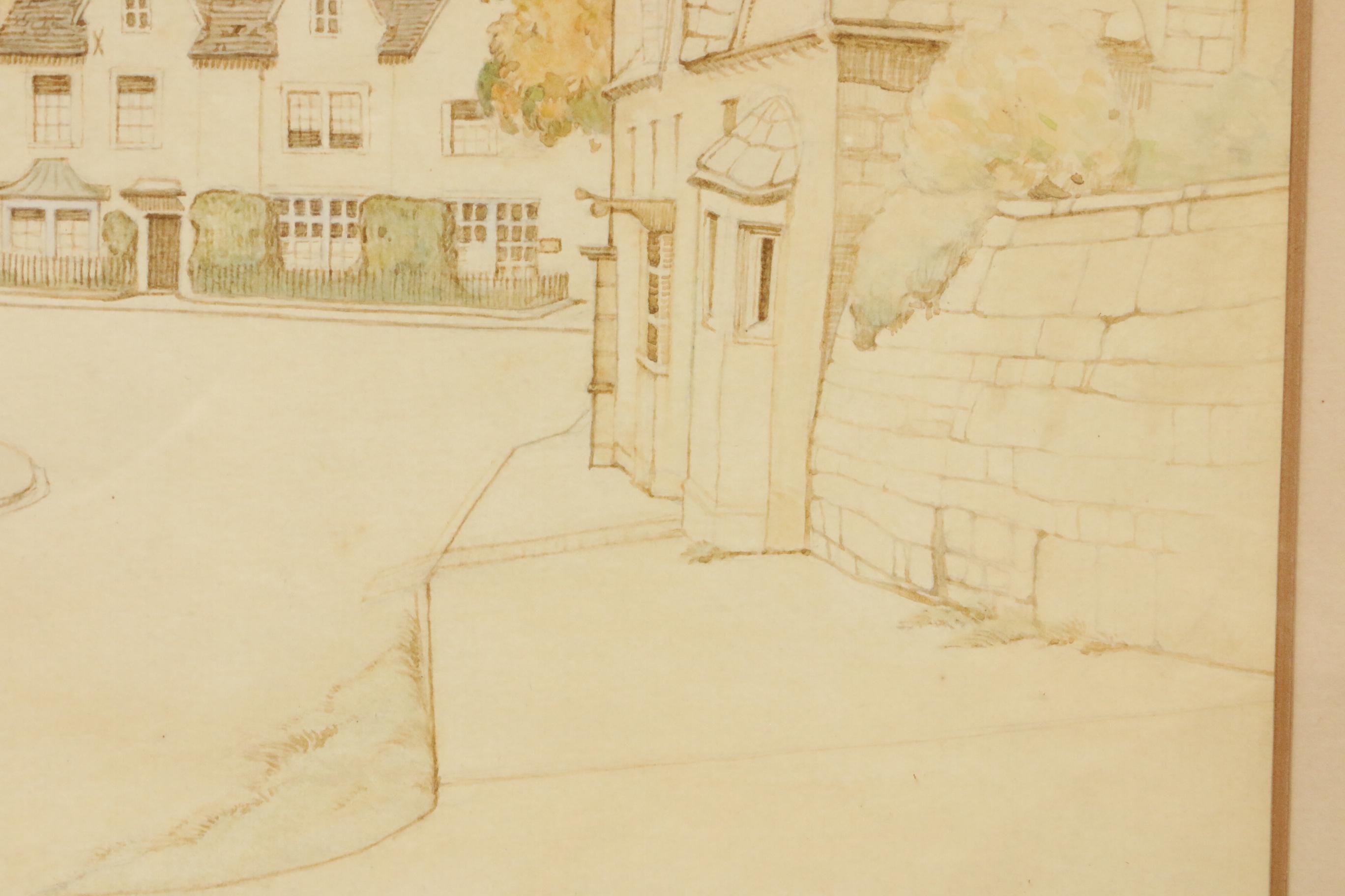 Walter Herbert Allcott Street Scene Watercolor Painting, 20th Century