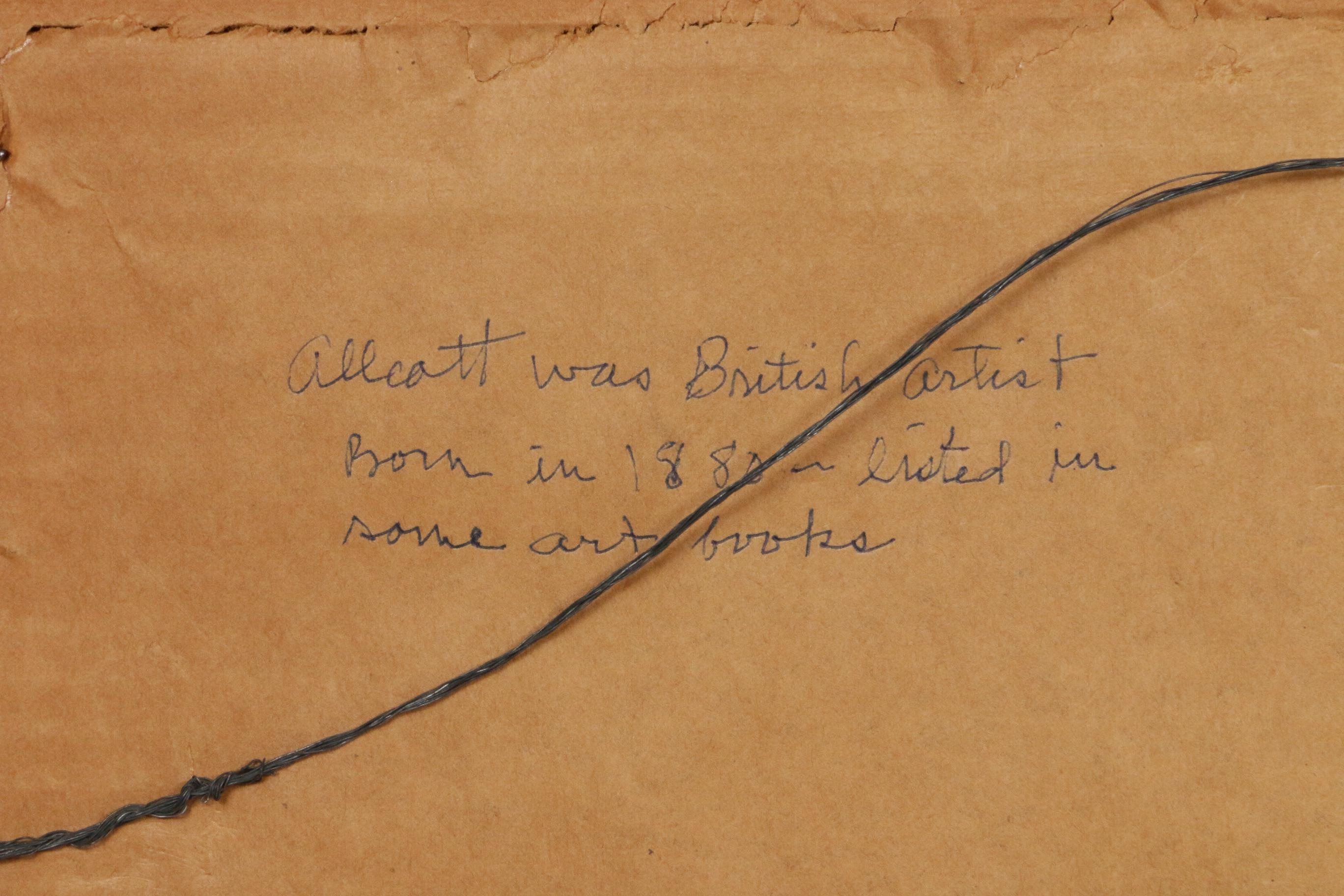 Walter Herbert Allcott Street Scene Watercolor Painting, 20th Century