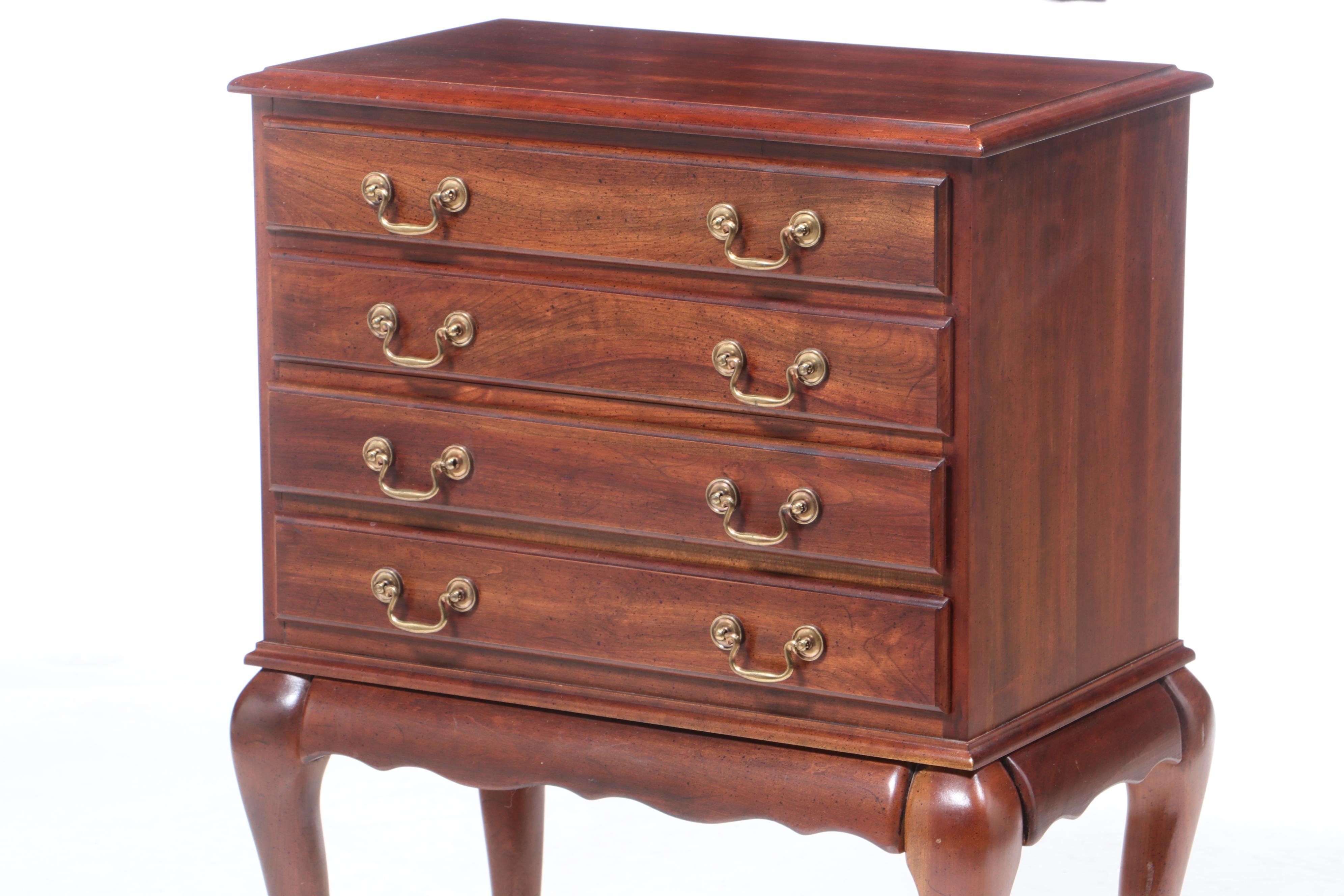 Queen Anne Style Cherry Silverware Chest of Drawers, Mid20th Century
