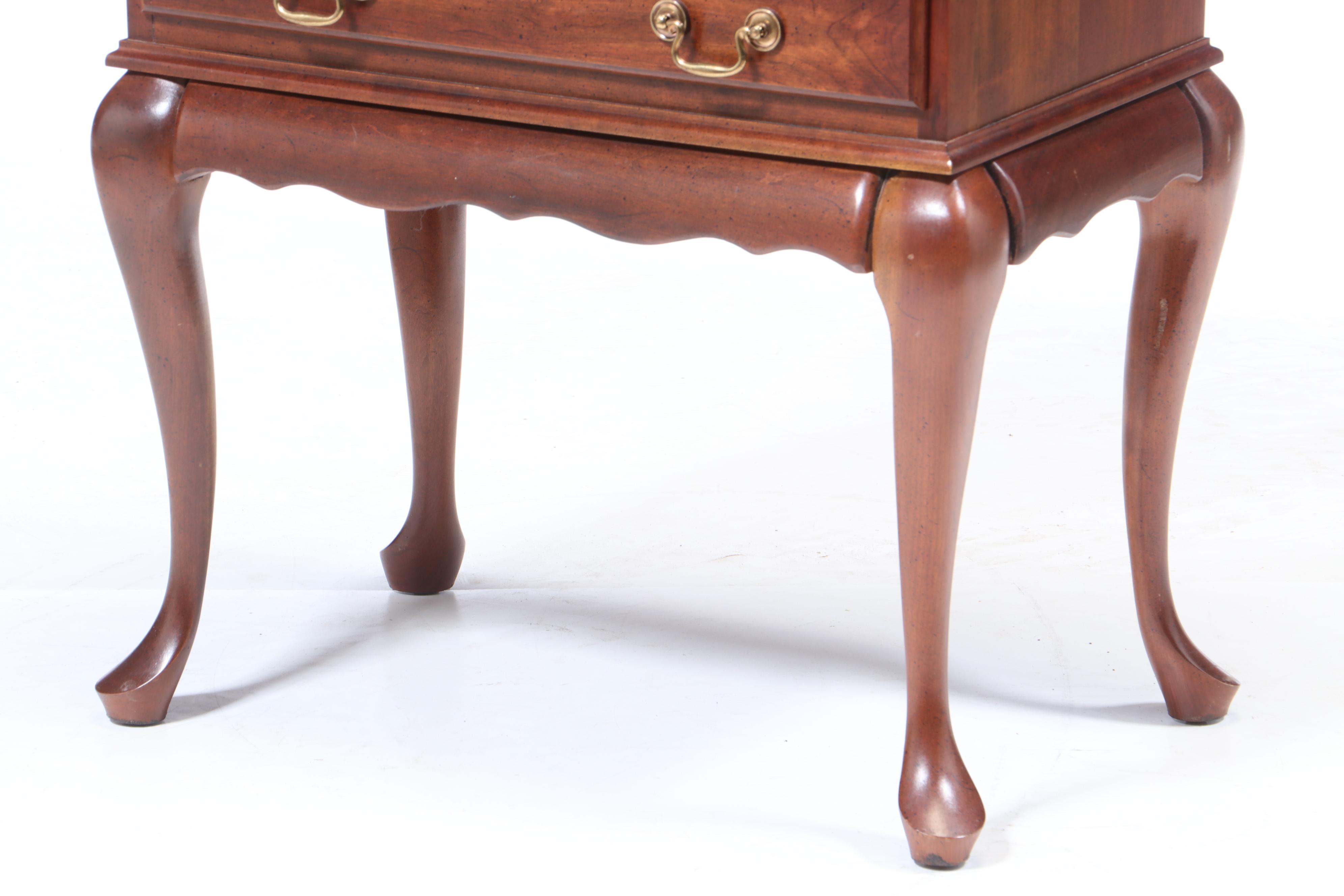 Queen Anne Style Cherry Silverware Chest of Drawers, Mid-20th Century