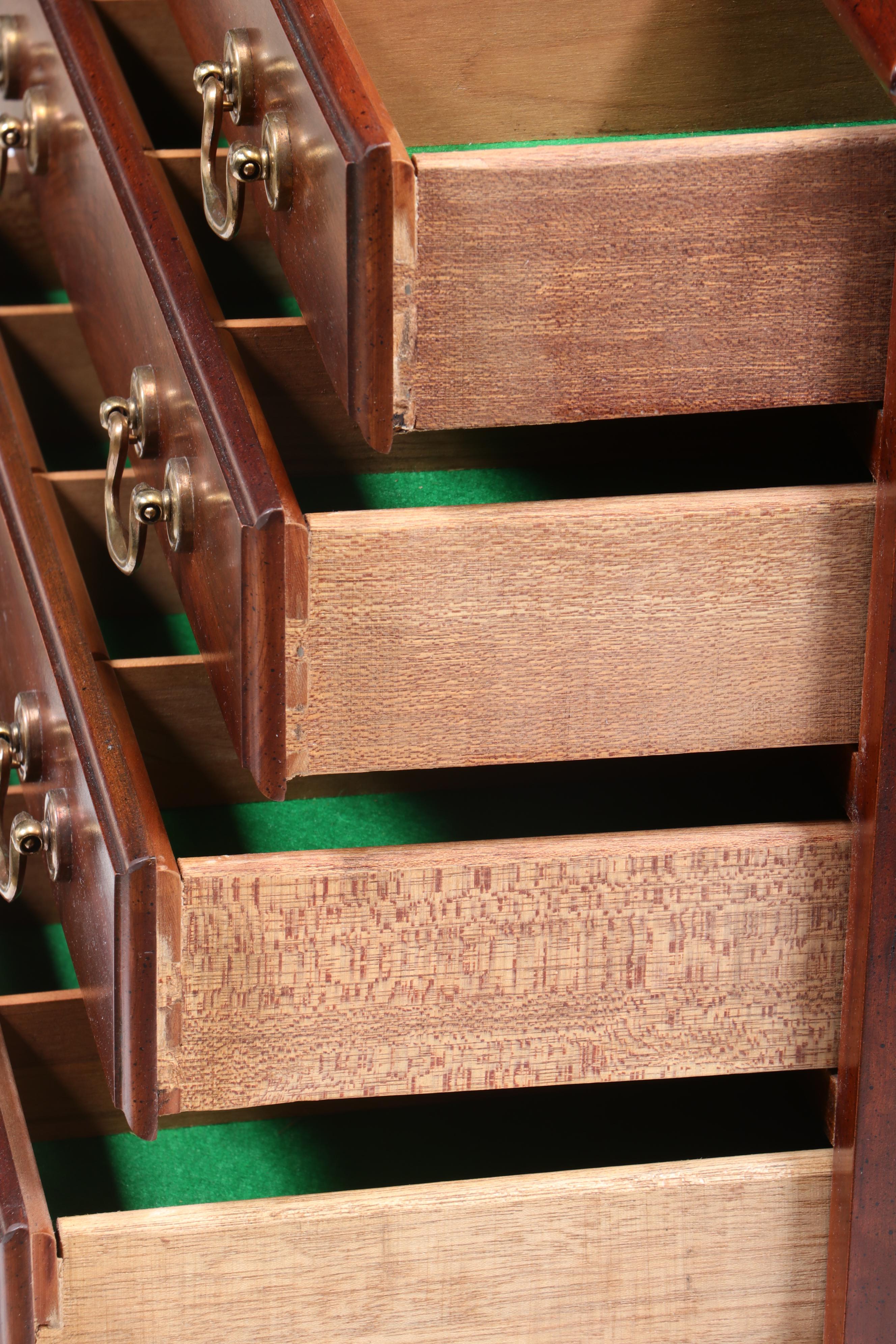 Queen Anne Style Cherry Silverware Chest of Drawers, Mid20th Century