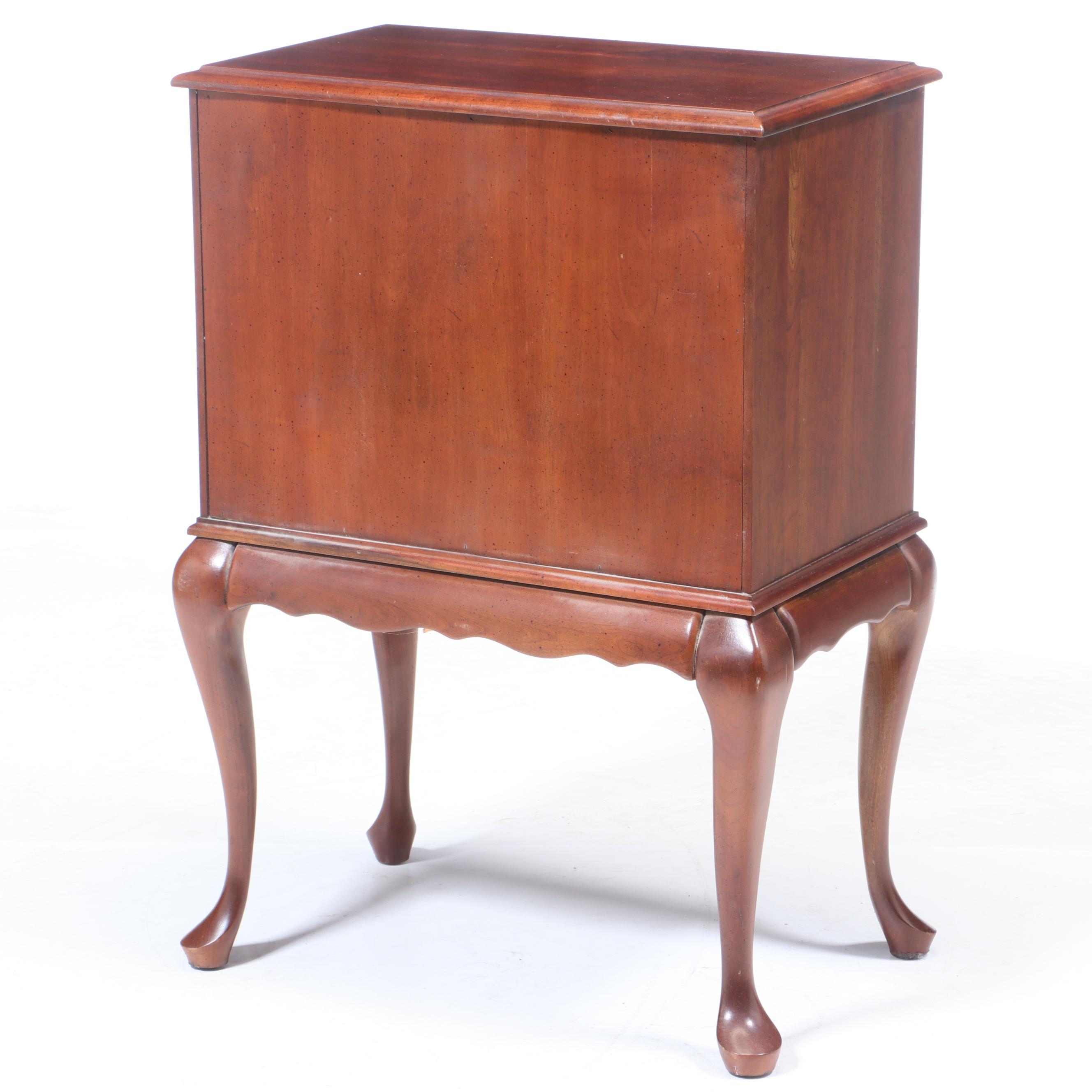 Queen Anne Style Cherry Silverware Chest of Drawers, Mid-20th Century