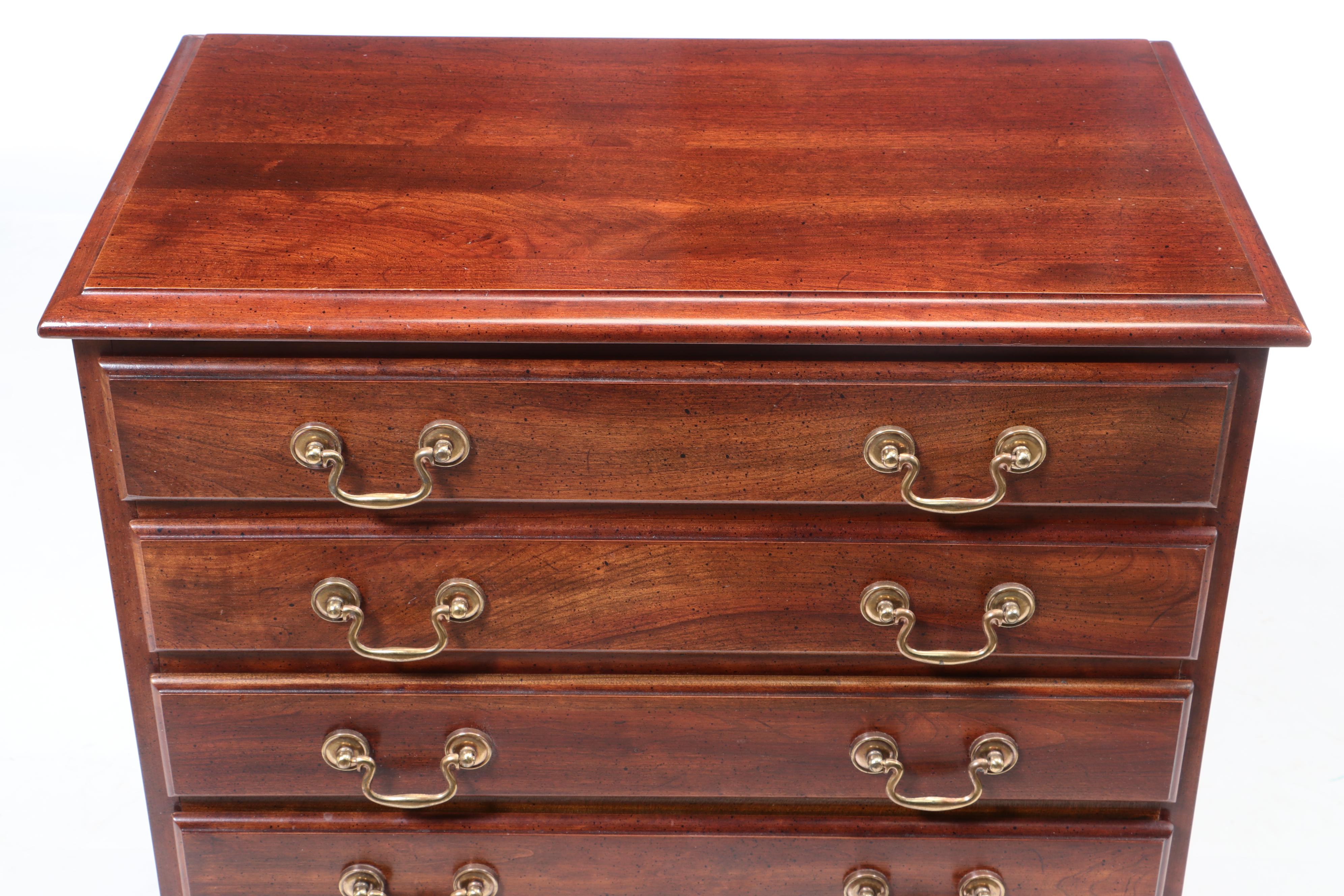 Queen Anne Style Cherry Silverware Chest of Drawers, Mid20th Century