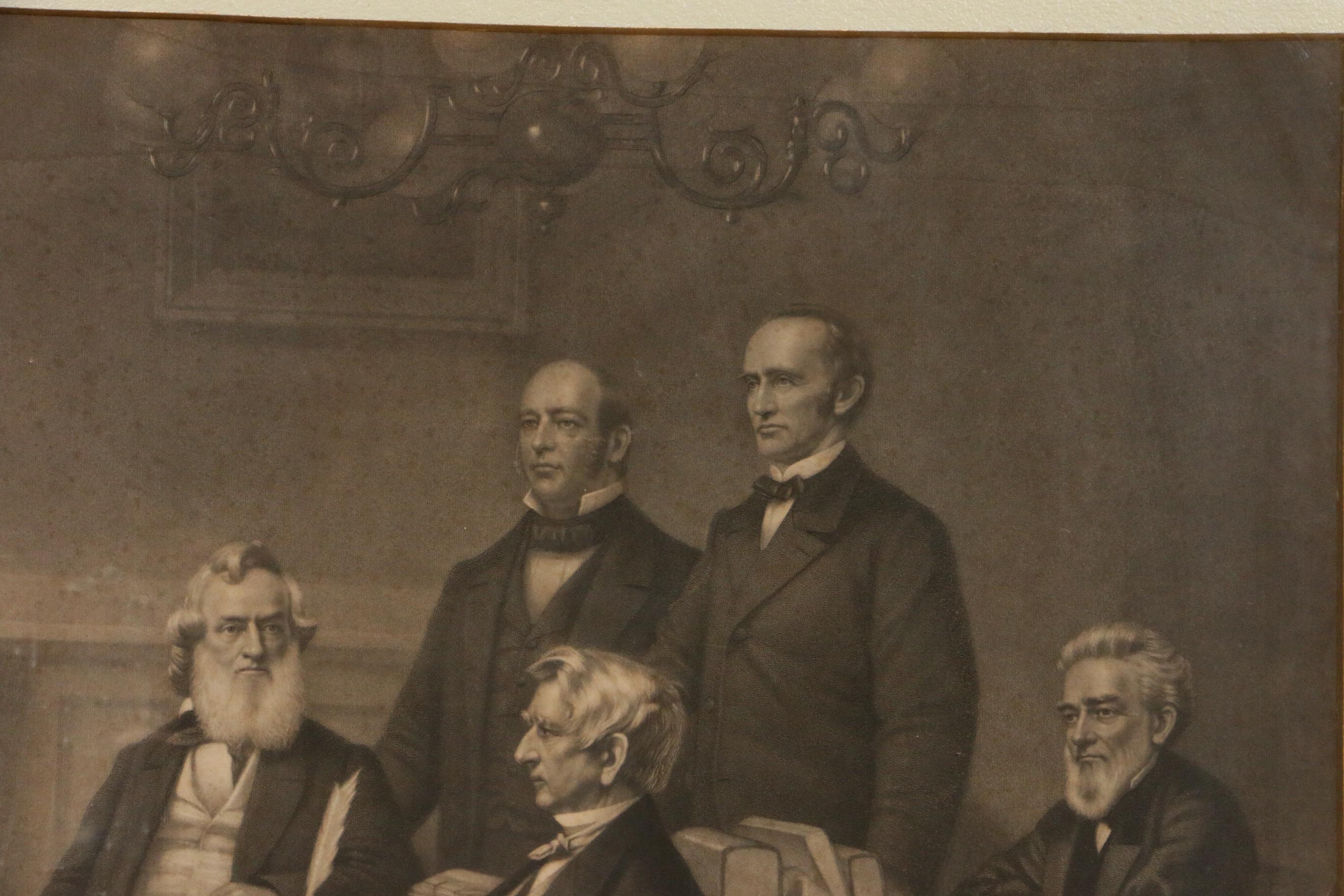 Steel Engraving "The First Reading of the Emancipation Proclamation", 1866