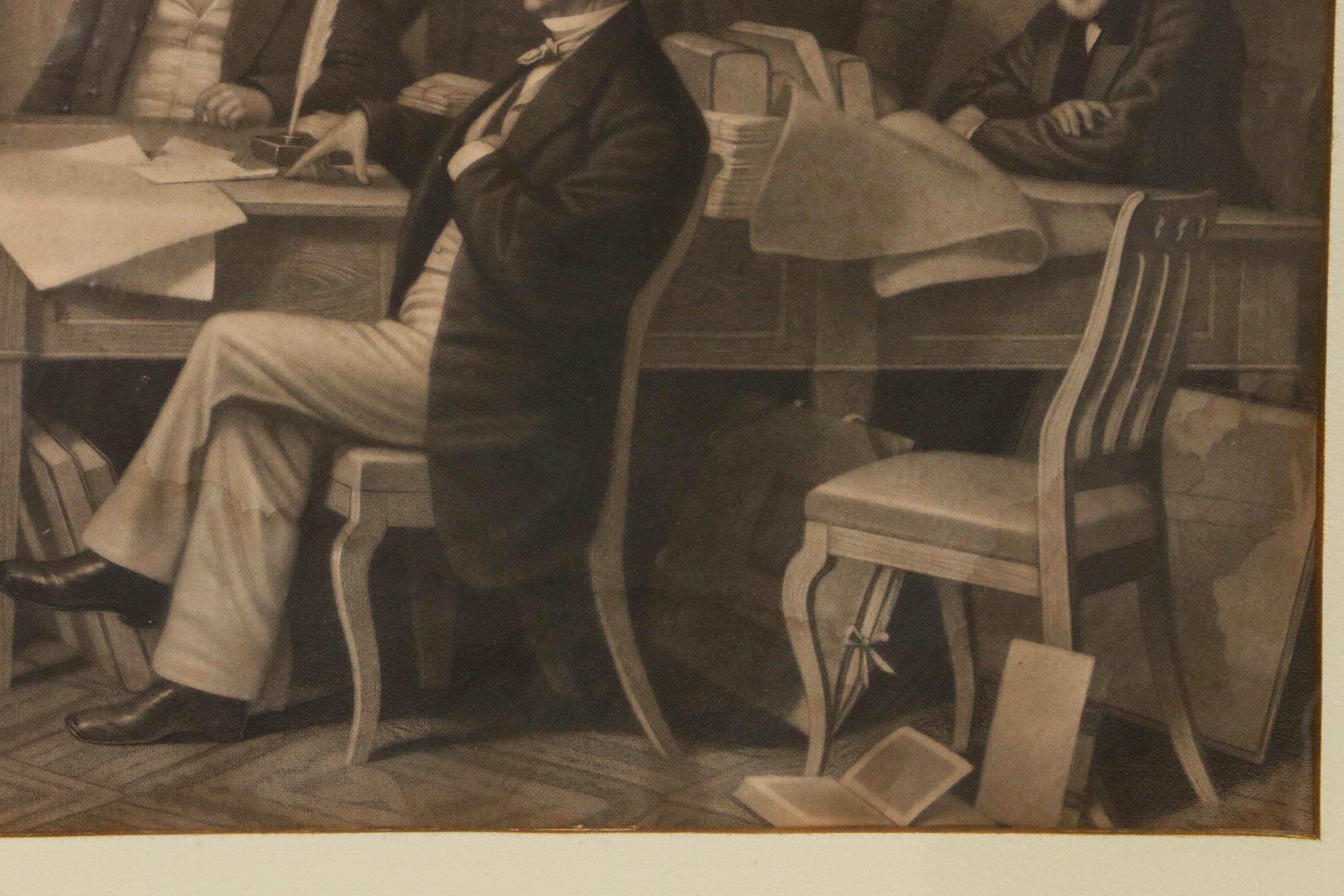 Steel Engraving "The First Reading of the Emancipation Proclamation", 1866