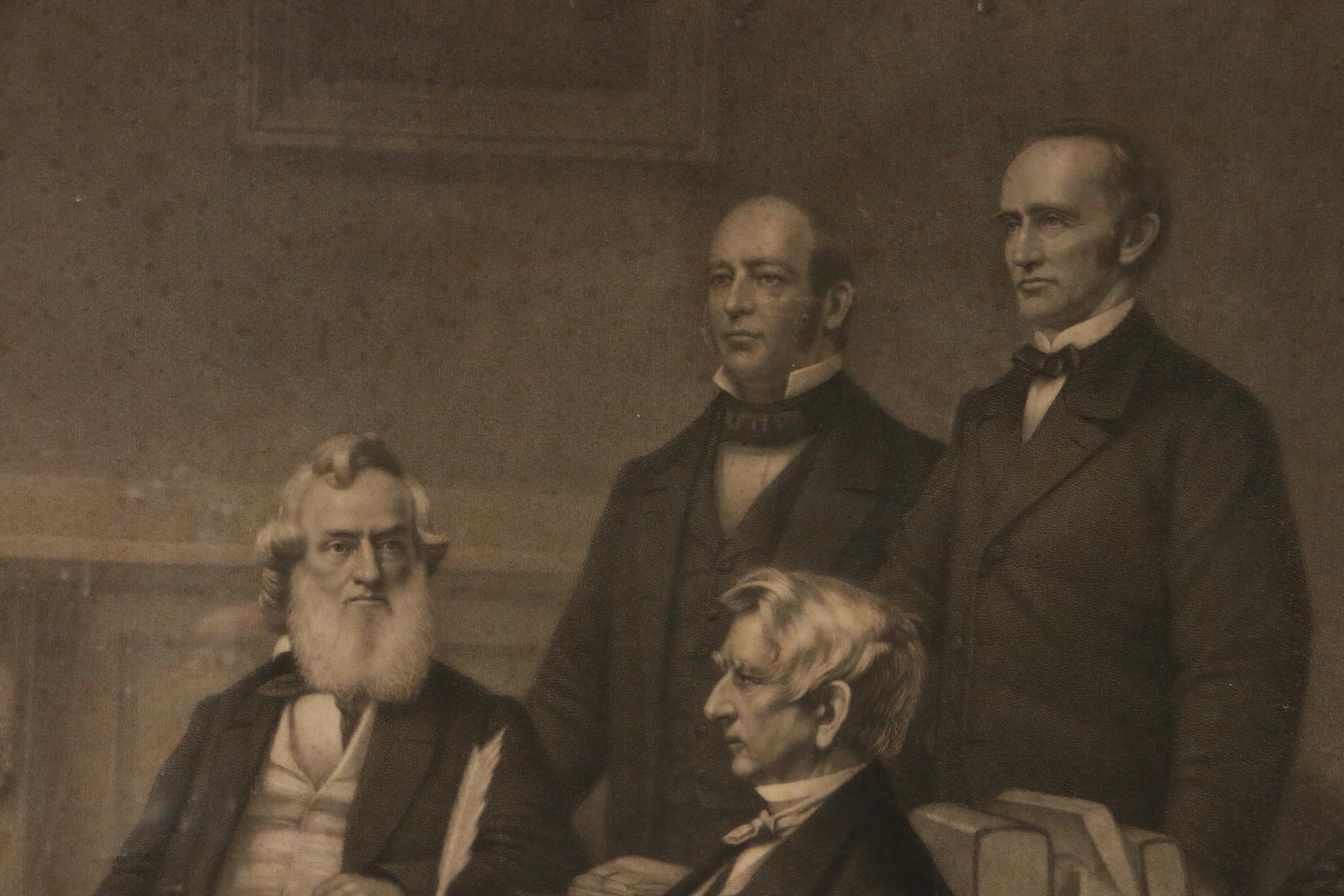 Steel Engraving "The First Reading of the Emancipation Proclamation", 1866