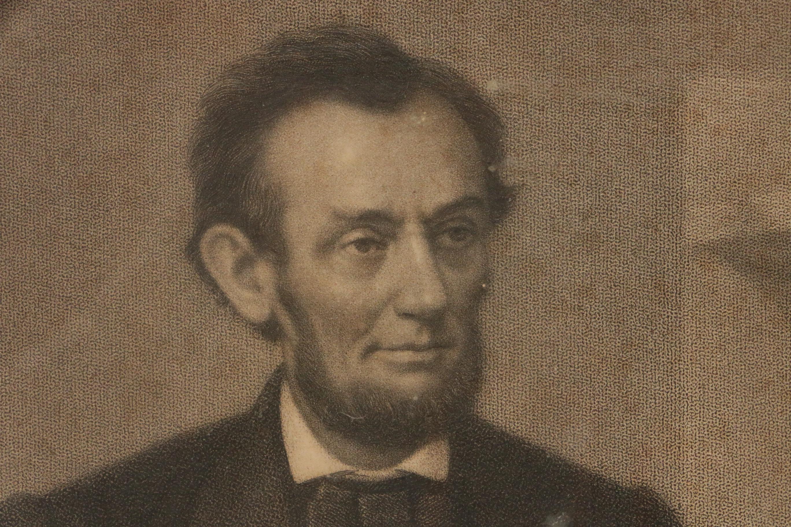 Steel Engraving "The First Reading of the Emancipation Proclamation", 1866