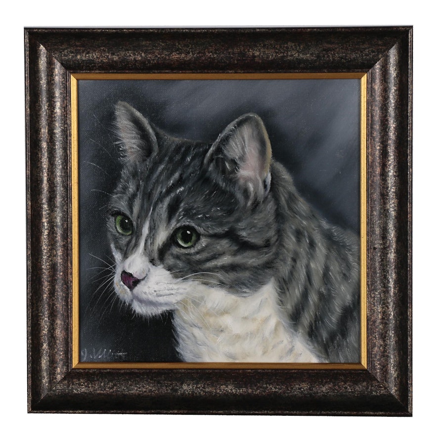Joseph Veillette Oil Painting of Cat