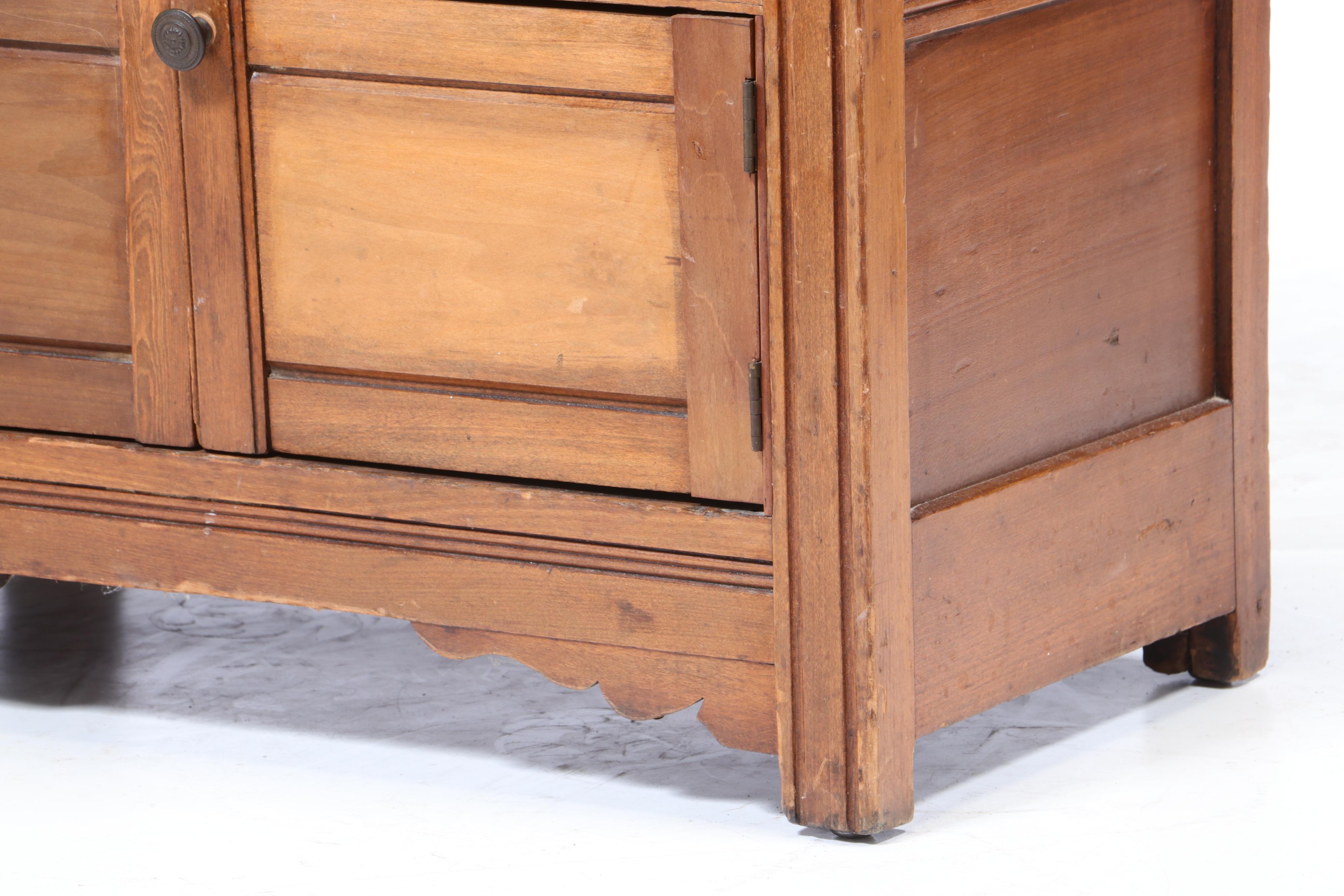 Victorian Walnut Drawer Front Cabinet, Late 19th Century