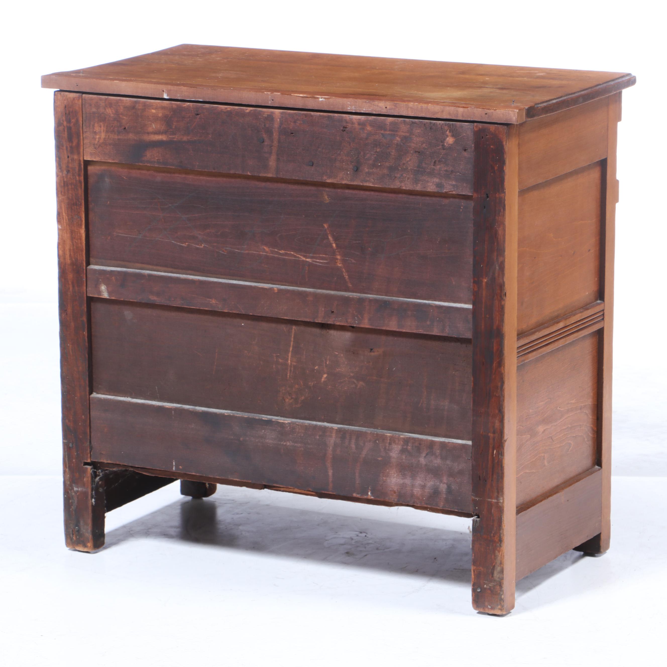 Victorian Walnut Drawer Front Cabinet, Late 19th Century