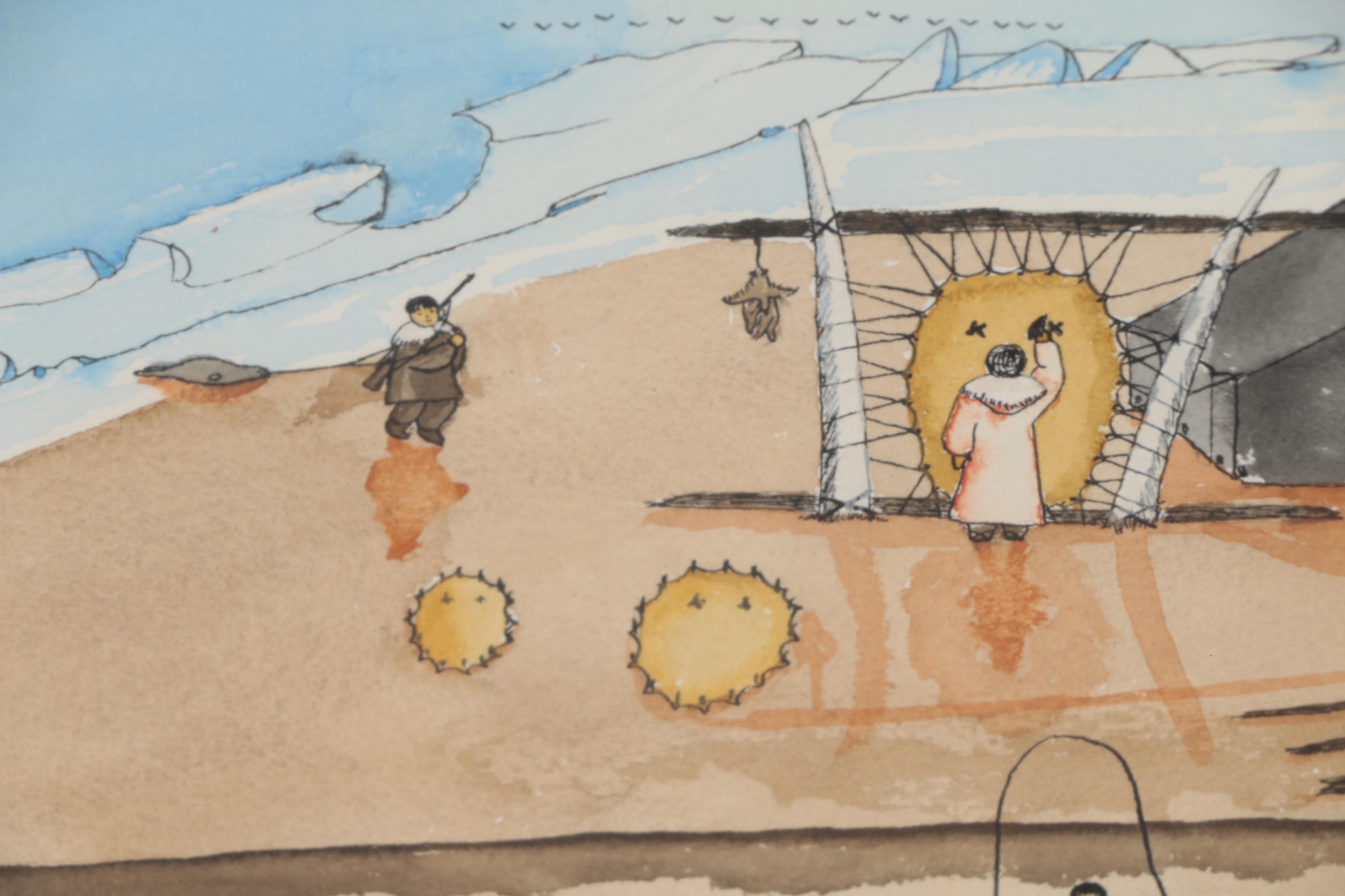 Ken Lisbourne Alaskan Genre Watercolor Painting