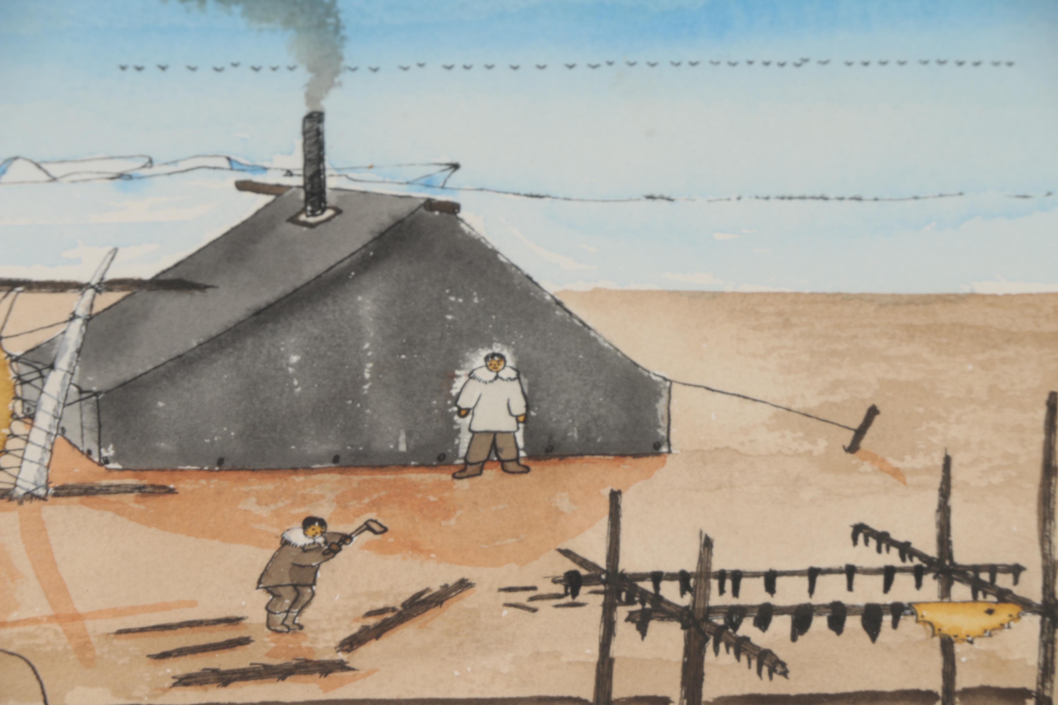 Ken Lisbourne Alaskan Genre Watercolor Painting