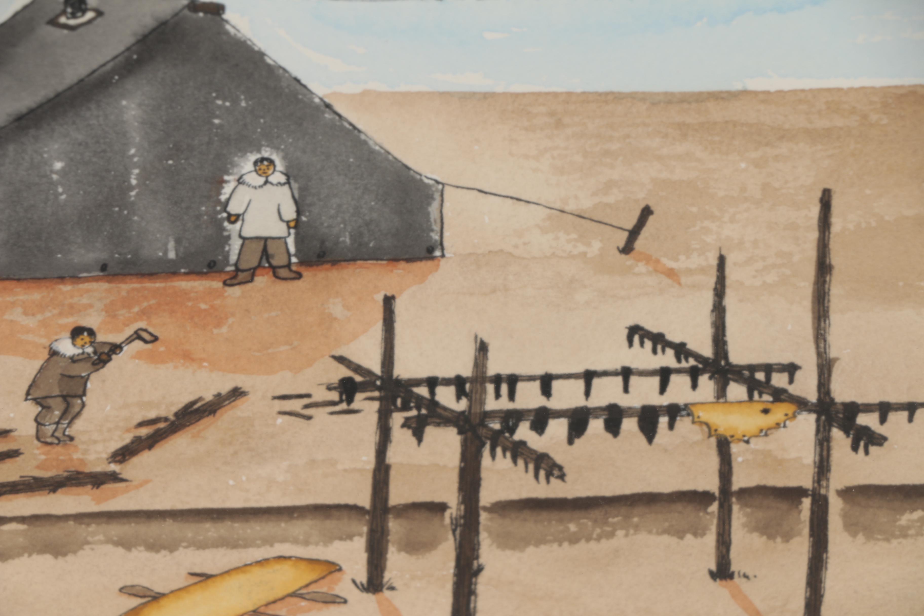 Ken Lisbourne Alaskan Genre Watercolor Painting