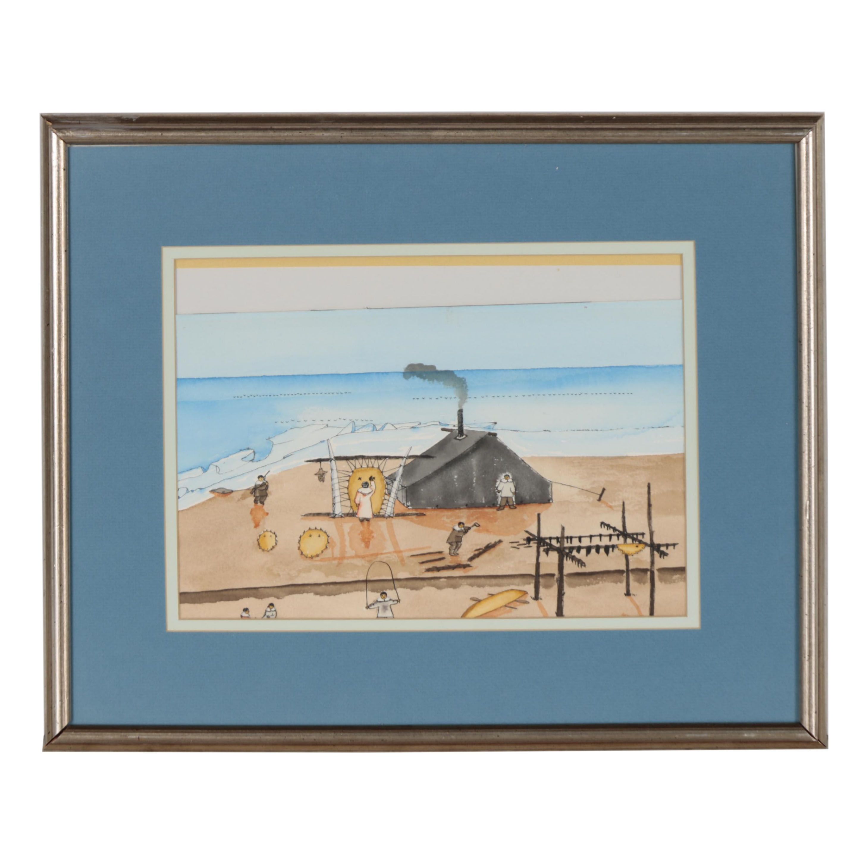 Ken Lisbourne Alaskan Genre Watercolor Painting