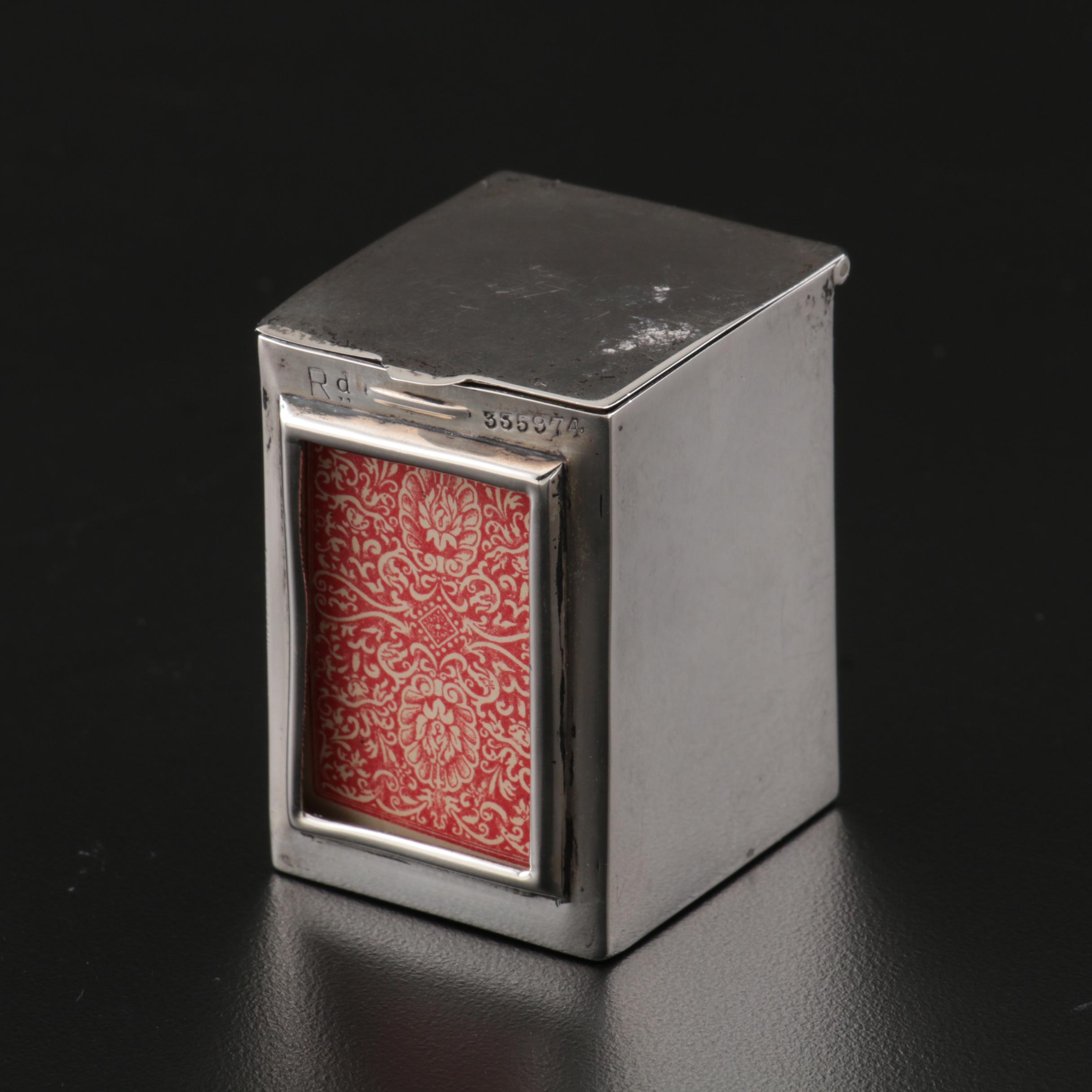 Samuel Jacob Sterling Silver Cased Letterpress Playing Cards, 1900