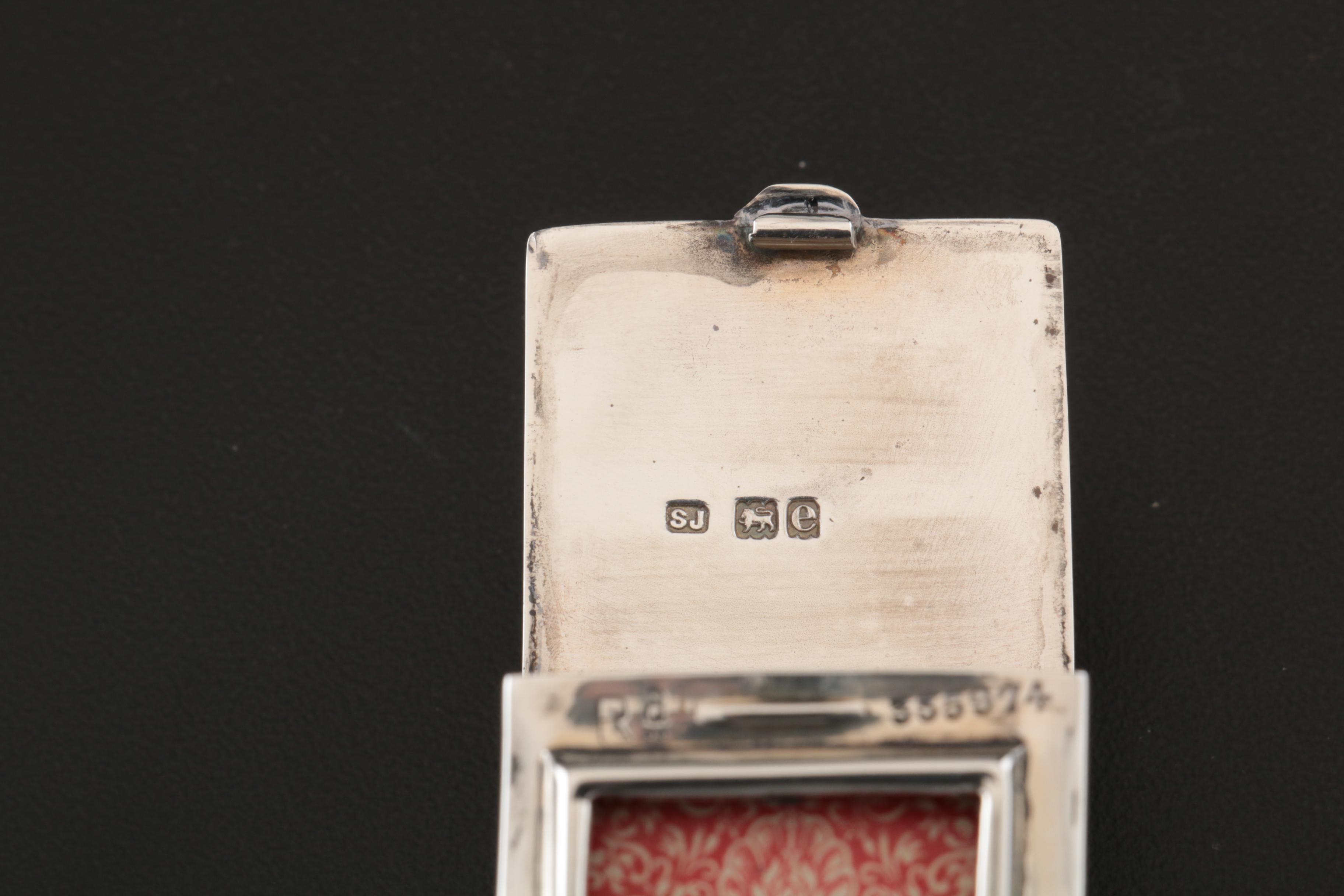 Samuel Jacob Sterling Silver Cased Letterpress Playing Cards, 1900