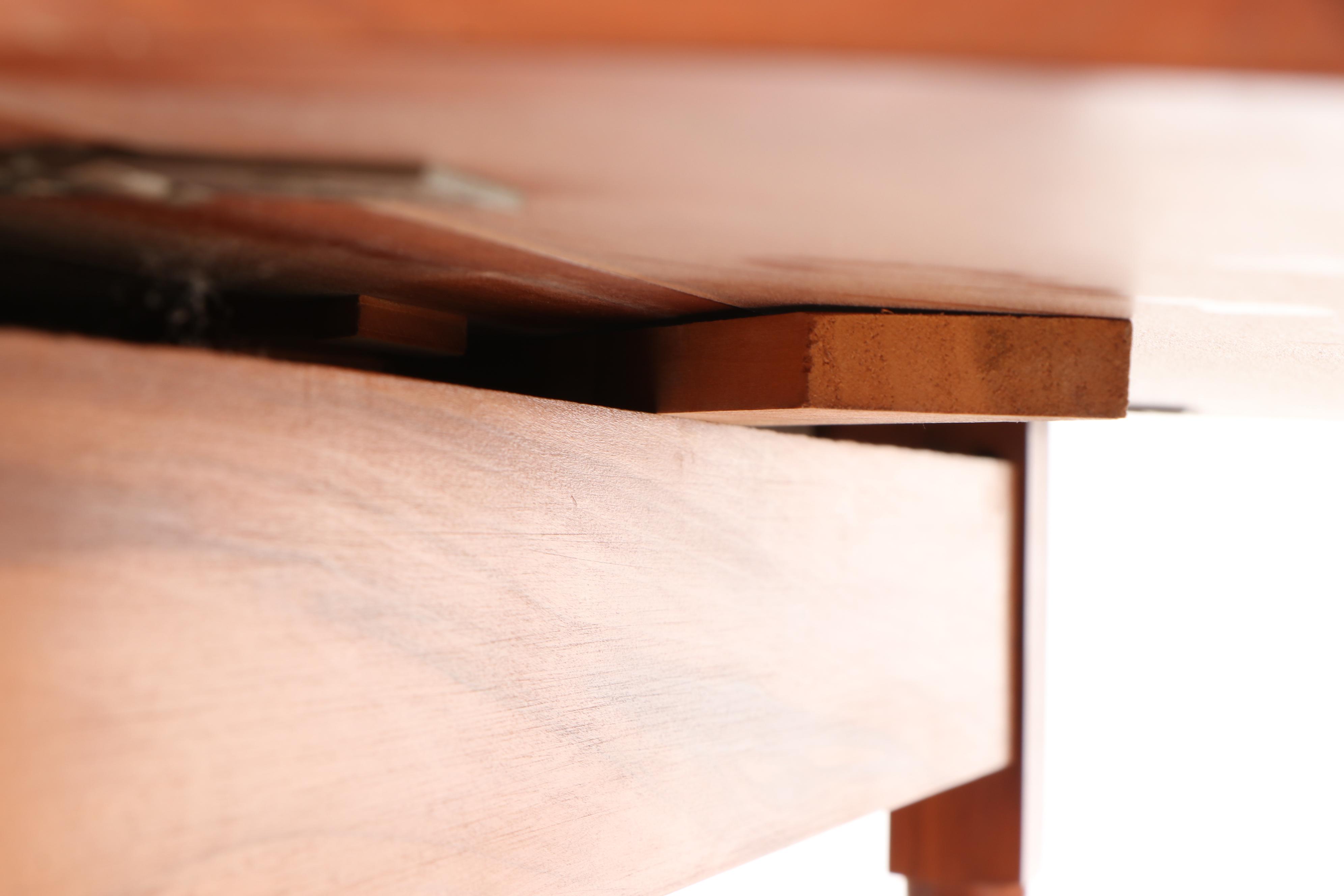 Cherry Drop-Leaf Silverware Buffet Server Cart, Mid-20th Century