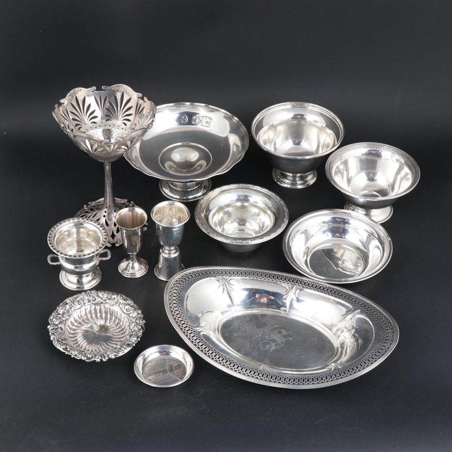 Meriden Brittania Co. and Other Sterling Silver Compotes and Serveware