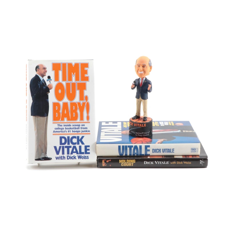 Dick Vitale ESPN Basketball Analyst Bobblehead Doll with Books, Contemporary